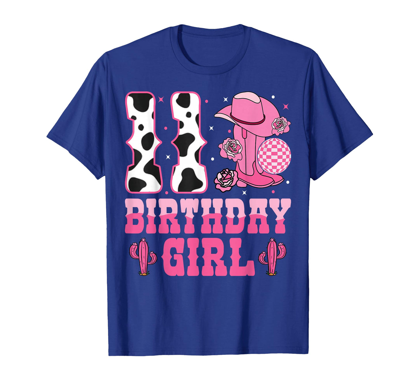 11th Birthday Girl Pink Boots Western 11 Years Old Cowgirl T-Shirt
