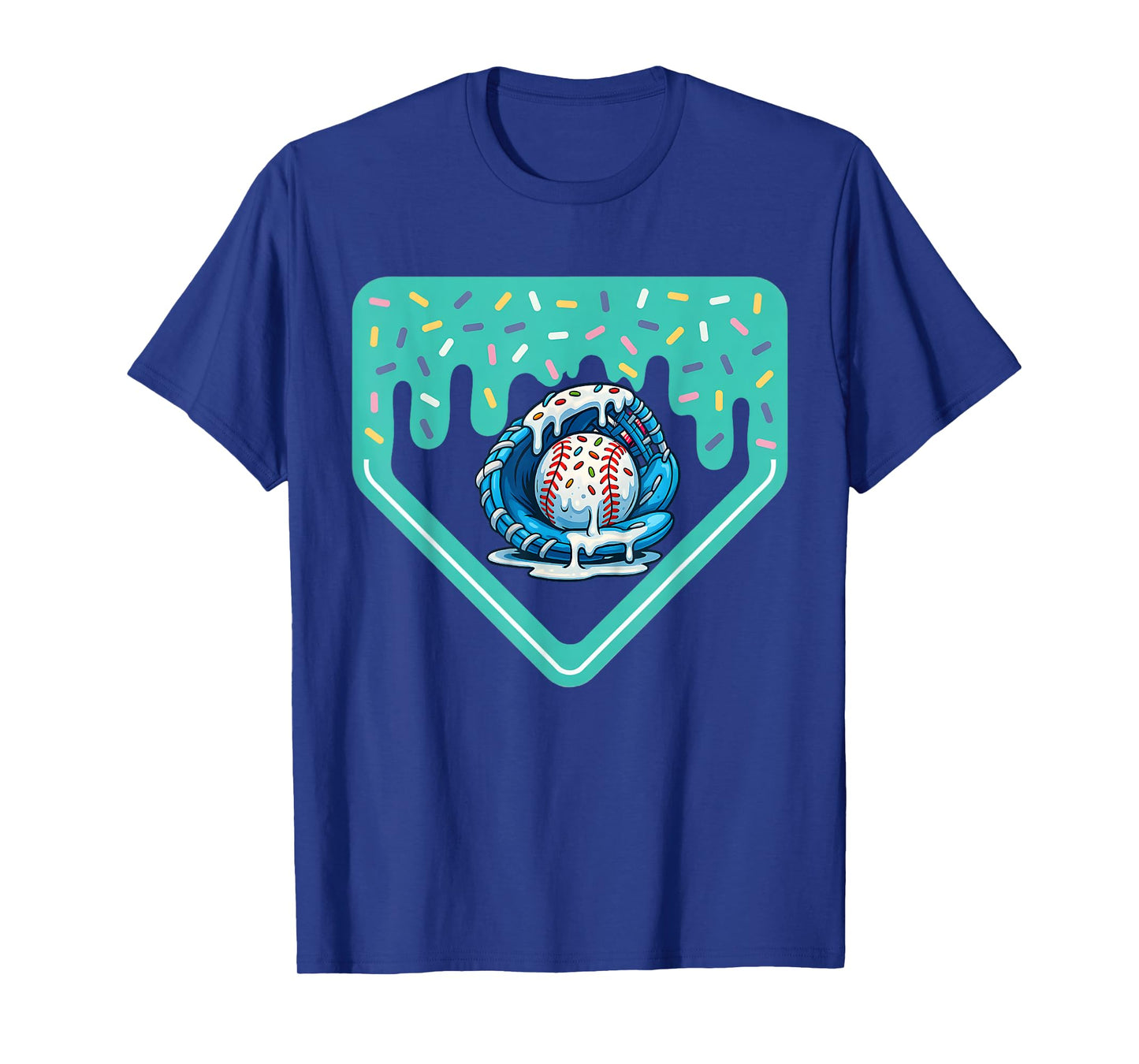 Baseball Home Plate Dripping Ice Cream Drip Youth Boys T-Shirt