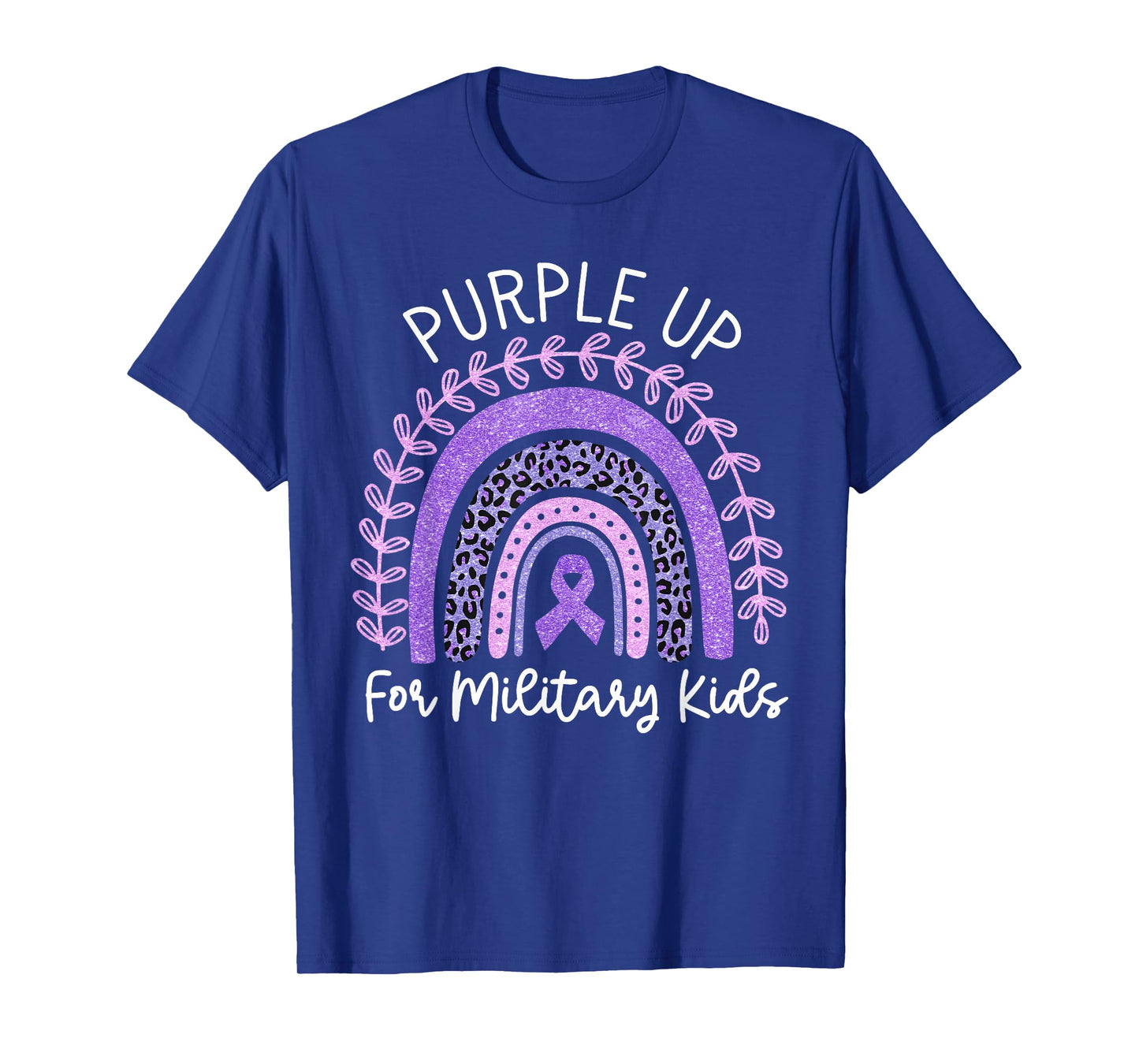 Purple Up for Military Kids Month Military Child Rainbow T-Shirt