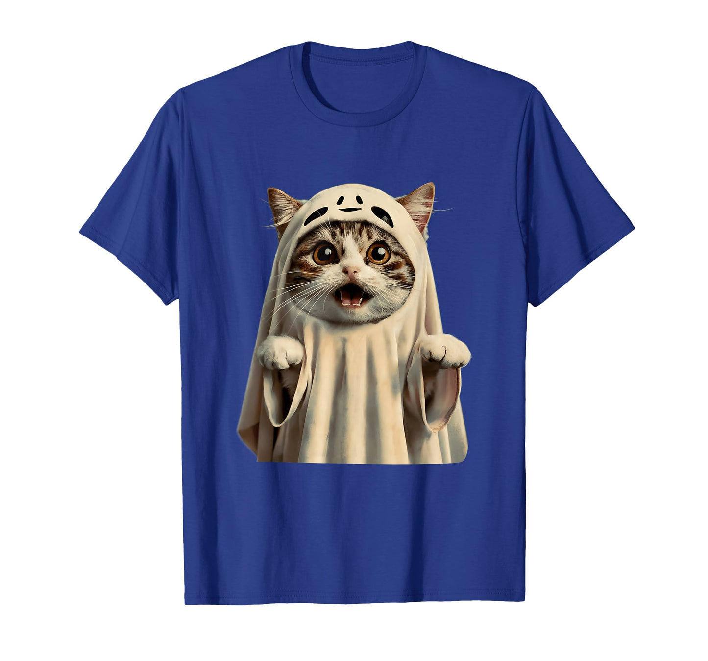 Ghost Cat Meme Surprise Halloween Spirit Cat Paranormal T-Shirt
