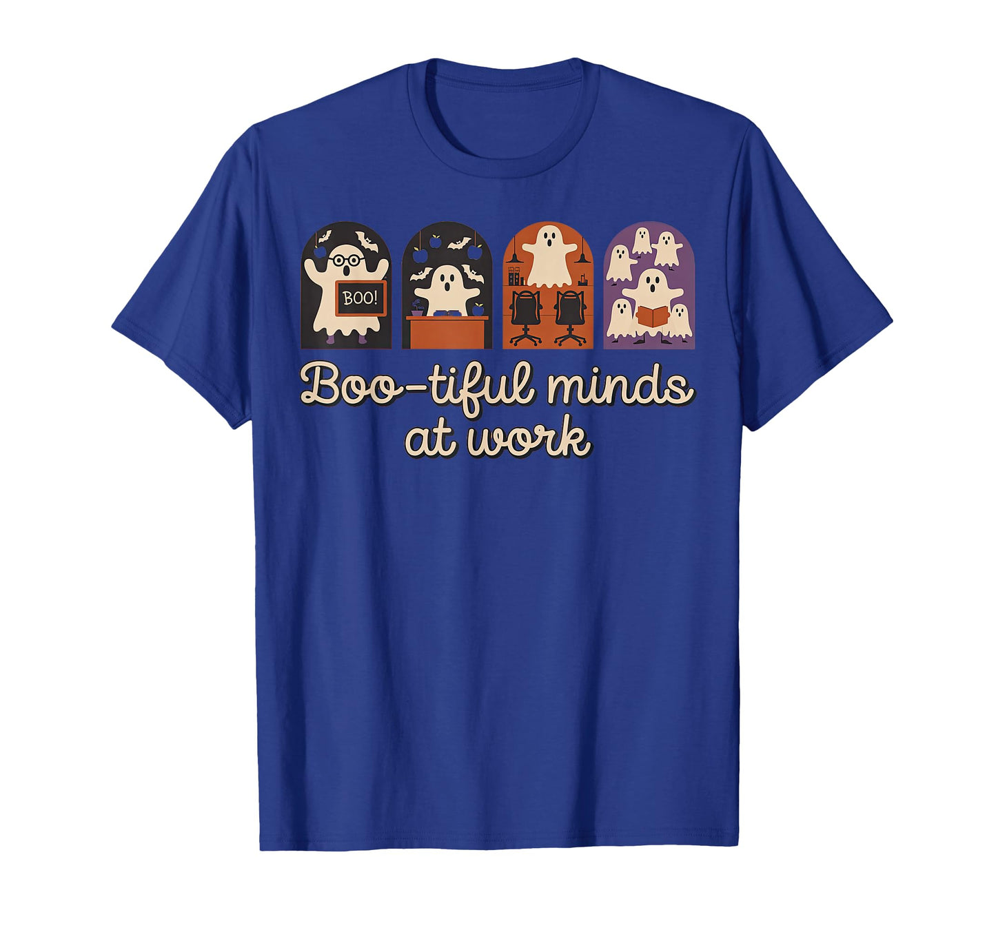 Cute Halloween Scientist Teacher Boo-Tiful Minds at Work T-Shirt