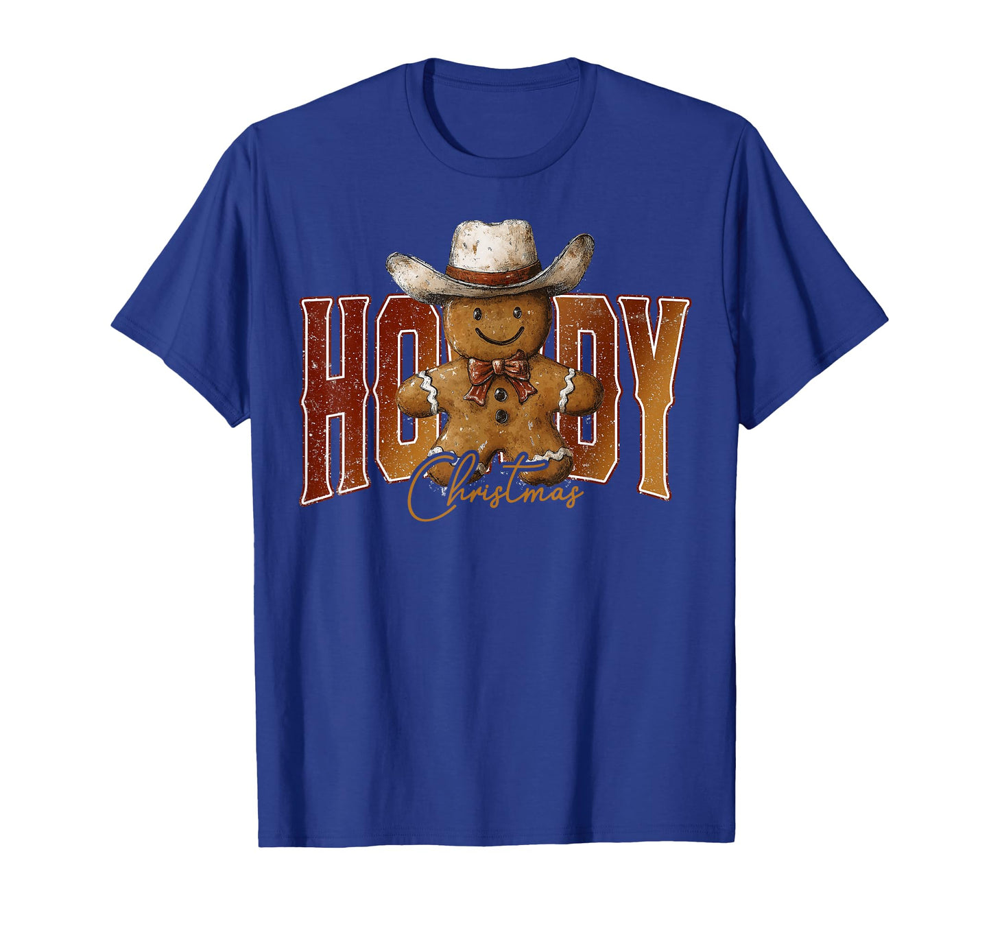 Howdy Christmas Gingerbread Man Cowboy Rodeo Western Country T-Shirt