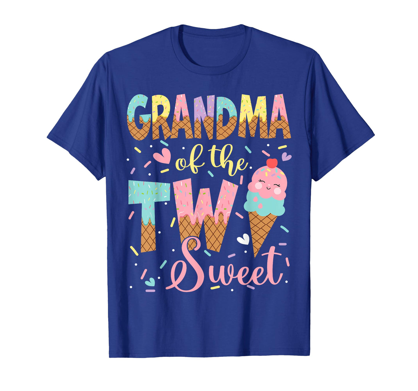 Grandma Of The Two Sweet 2Nd Birthday Girl Ice Cream T-Shirt