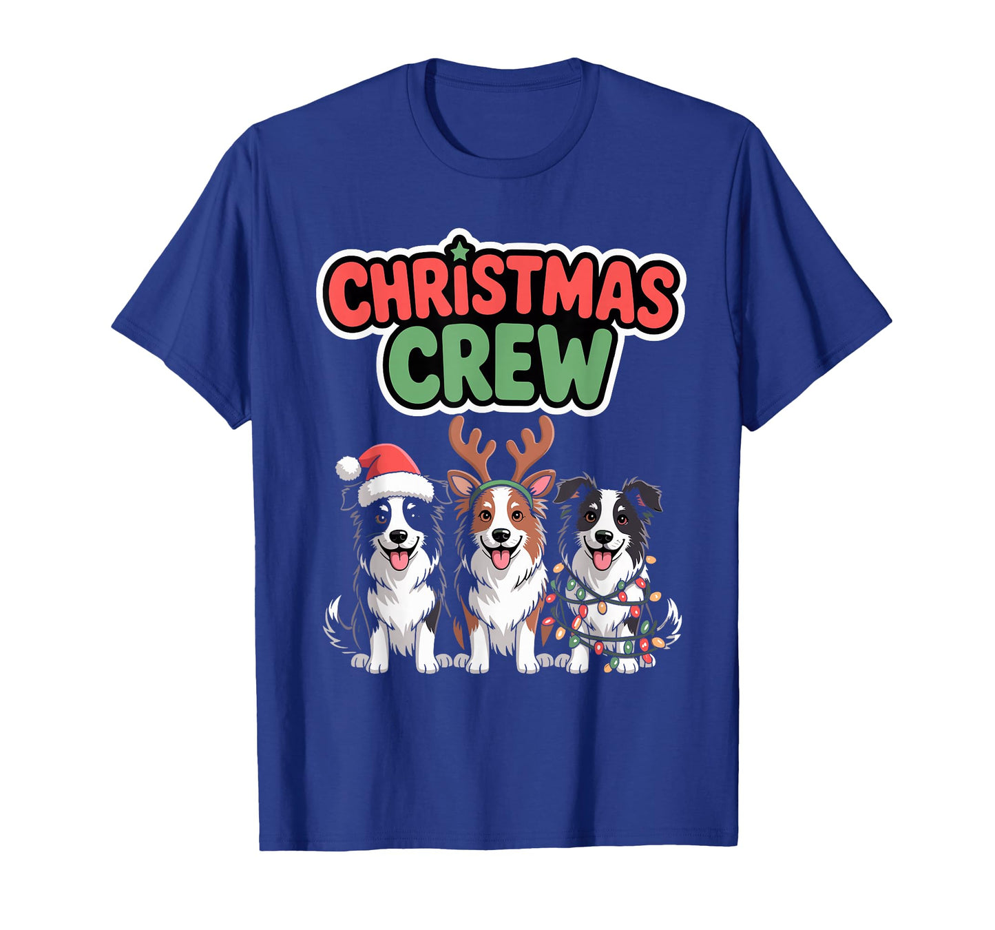 Christmas Crew Xmas Puppy Dog Funny Christmas Border Collie T-Shirt