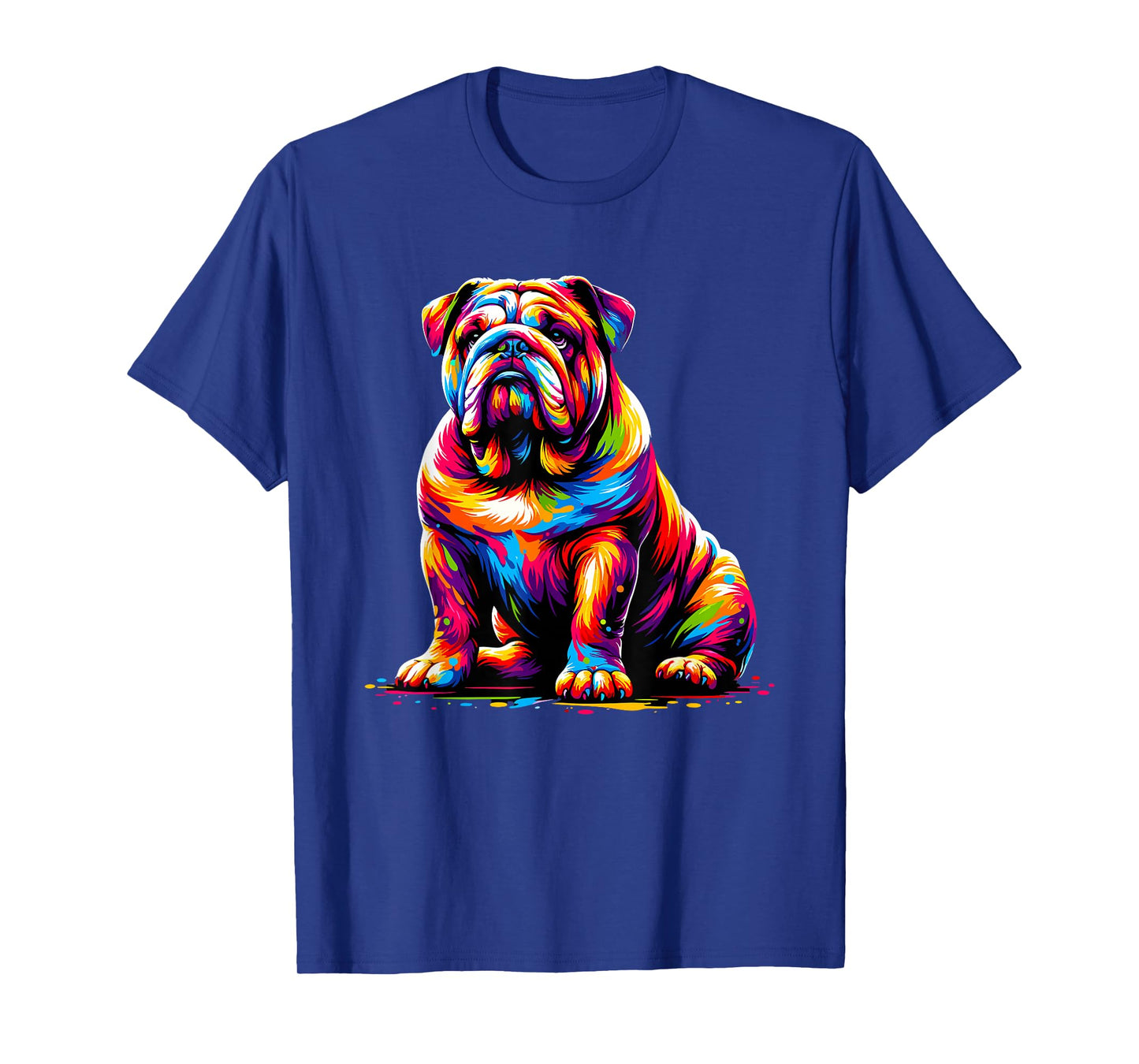 Funny Dog Colorful English Bulldog T-Shirt