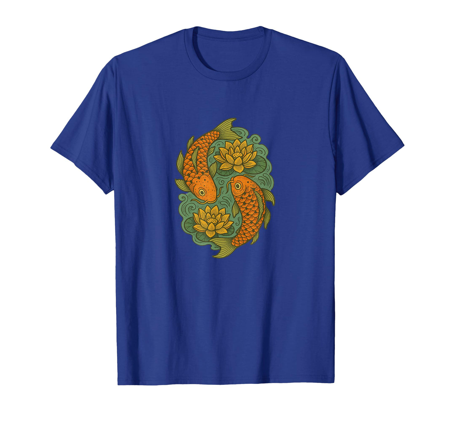 Koi and Lotus Flowers Peaceful Zen Nature Inspired Design T-Shirt