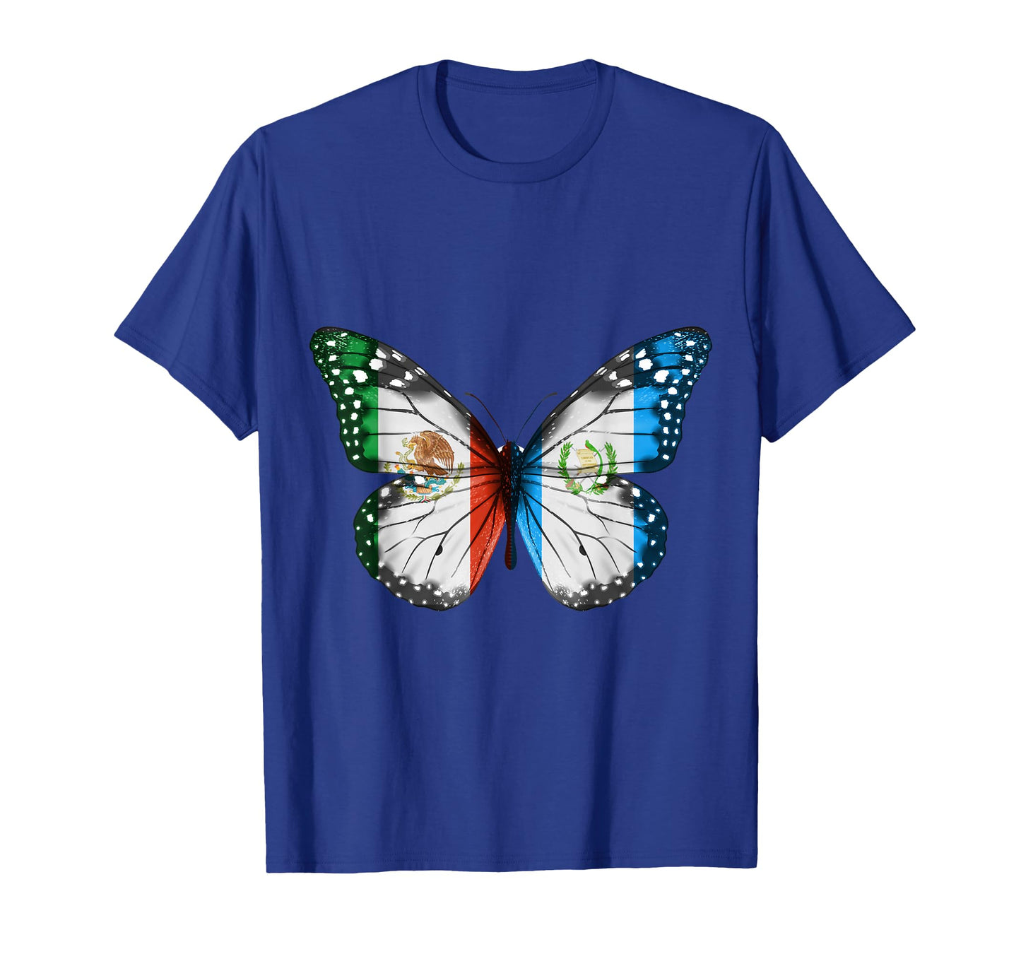 Mexican Guatemalan Flag Butterfly T-Shirt