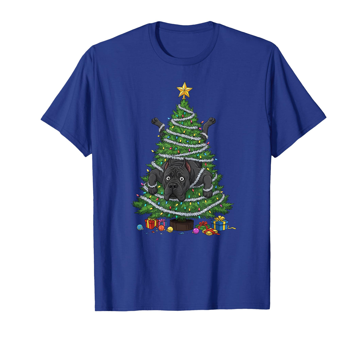 Funny Cane Corso Christmas Tree Lights Kids Mens Womens T-Shirt