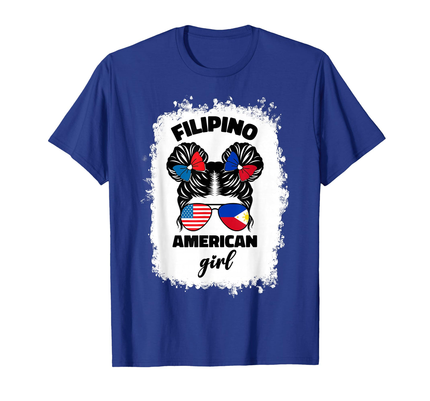 Half American Half Filipino Philippines Usa Flag Kids Girl T-Shirt