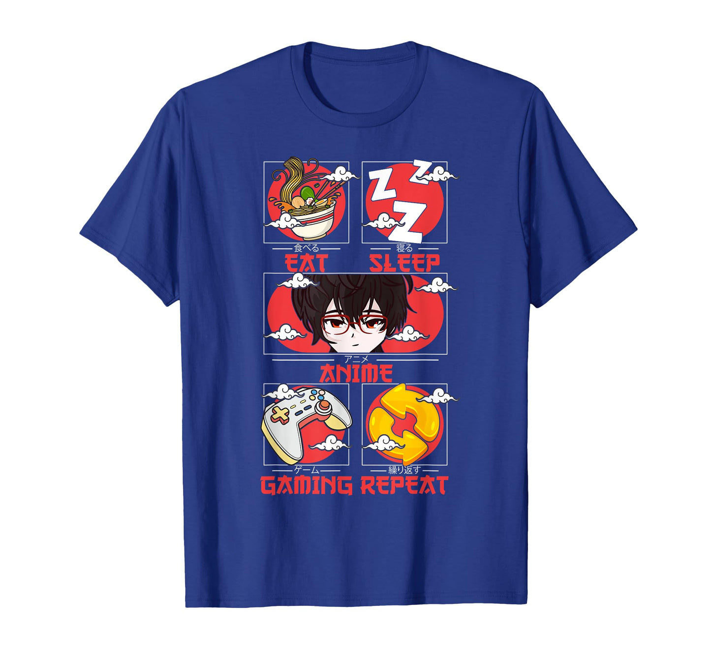 Retro Eat Sleep Anime Gaming Repeat Kawaii Anime Manga Gamer T-Shirt