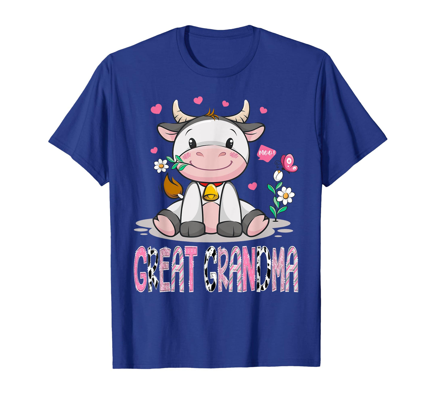 Great Grandma Cute Cow Moo Farmer Birthday Family Matching T-Shirt