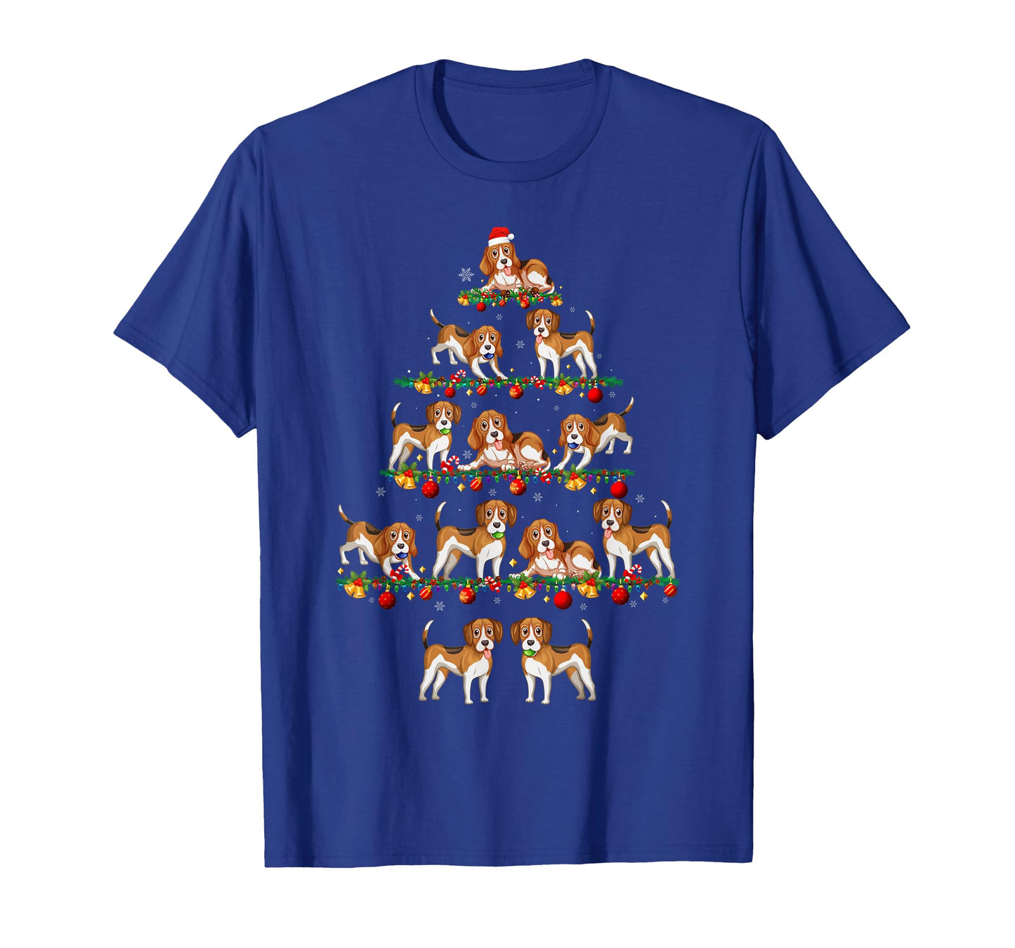 Family Pajama Sets Christmas Matching Beagle Dog Xmas Tree T-Shirt for Men Women Kids