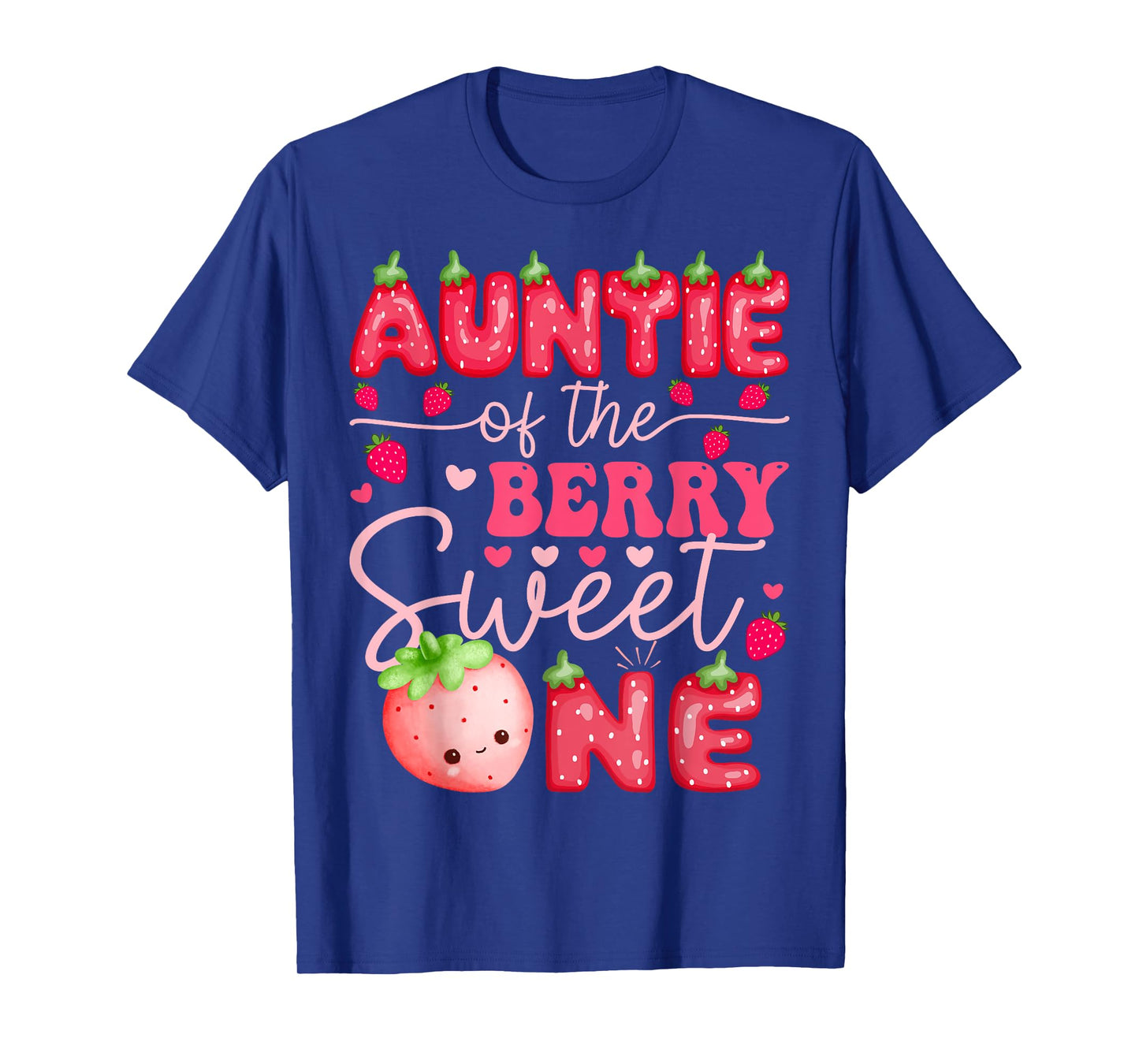 Auntie Of The Berry Sweet One Strawberry 1St Birthday T-Shirt