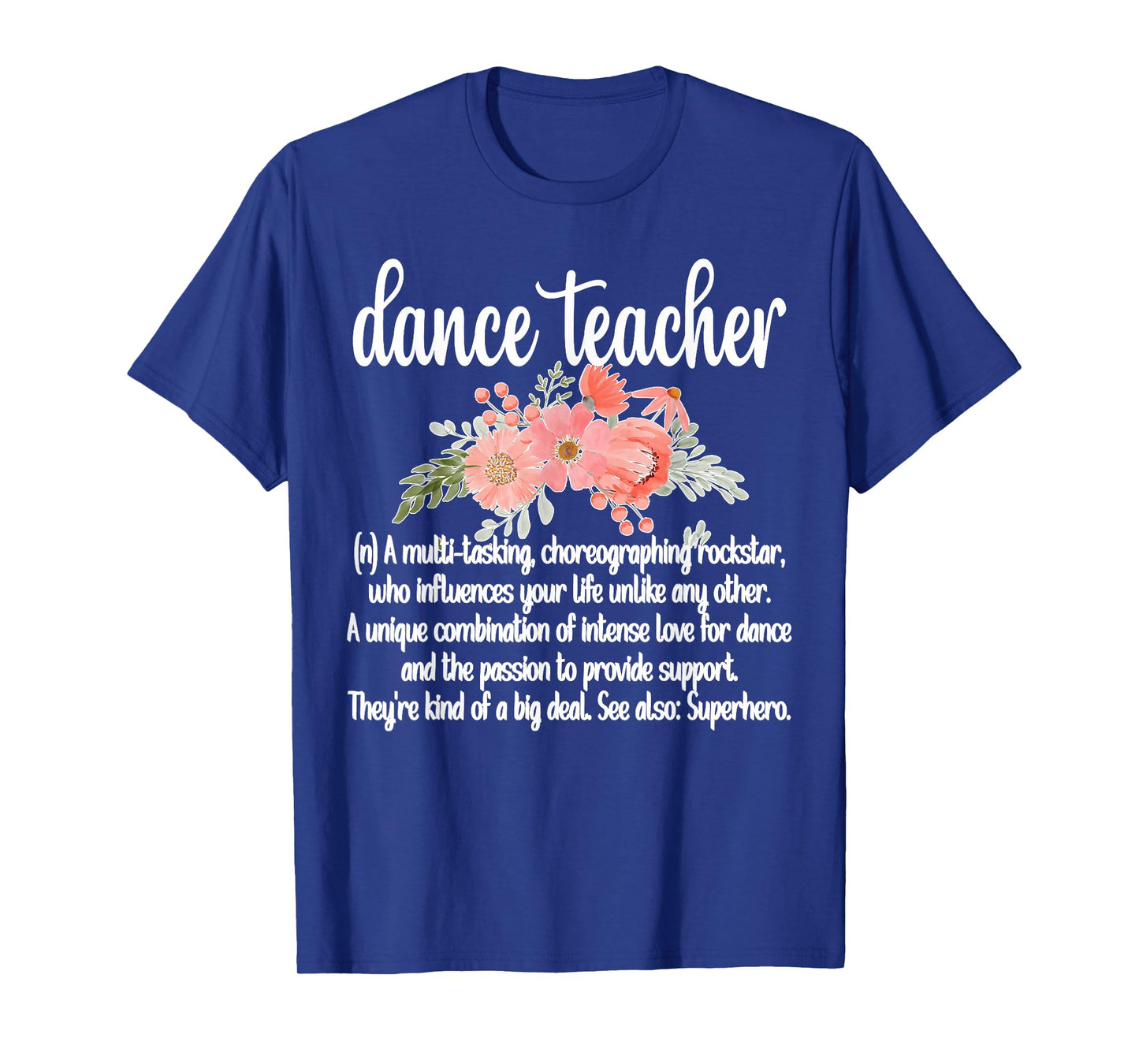Dance Teacher Appreciation Women's Black Classic Fit Short Sleeve Lace Embellished Dance Teacher T-Shirt