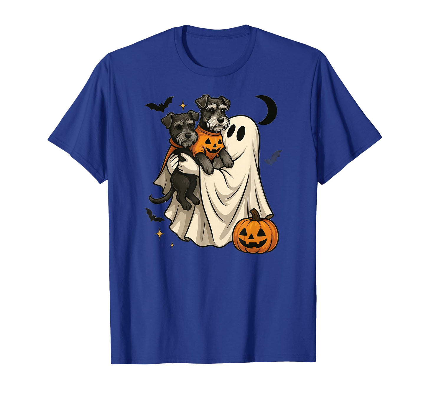 Ghost Miniature Schnauzer Dog Halloween T-Shirt