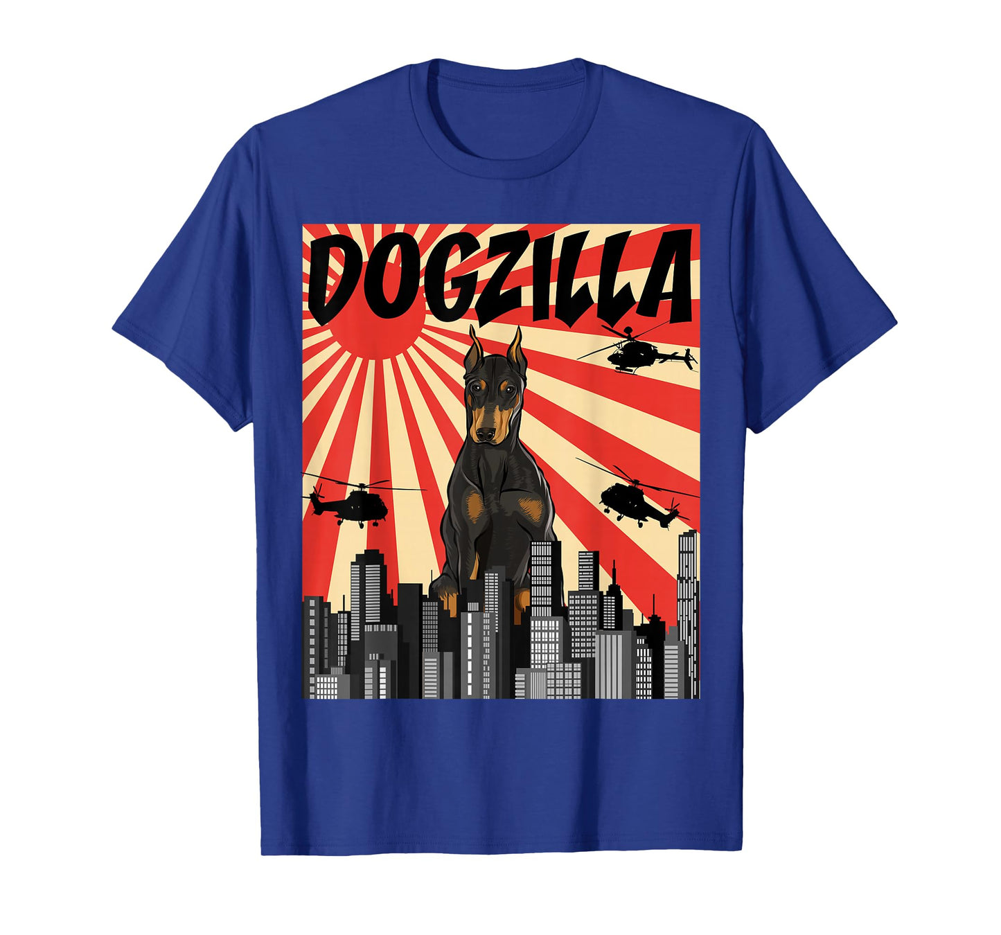 Funny Retro Japanese Dogzilla Doberman Pinscher T-Shirt
