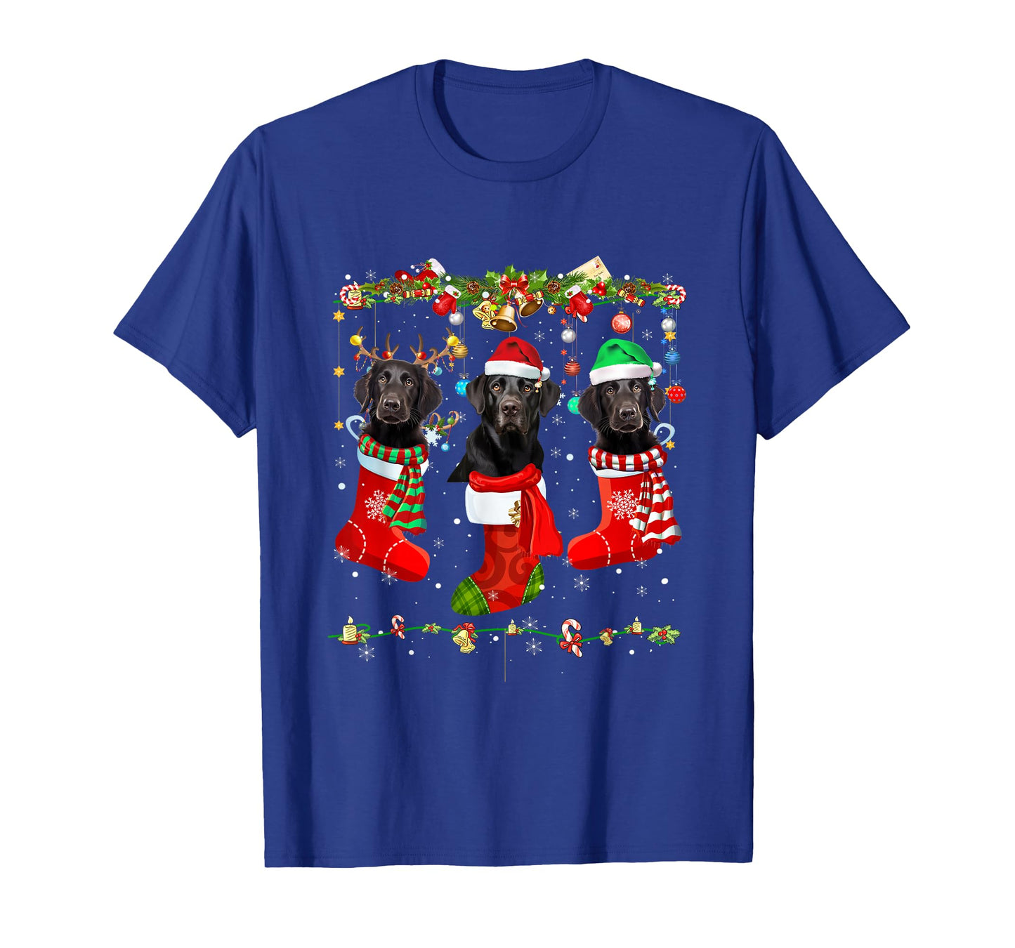 Black Lab Labrador Christmas Socks Funny Xmas Pajama Dog T-Shirt
