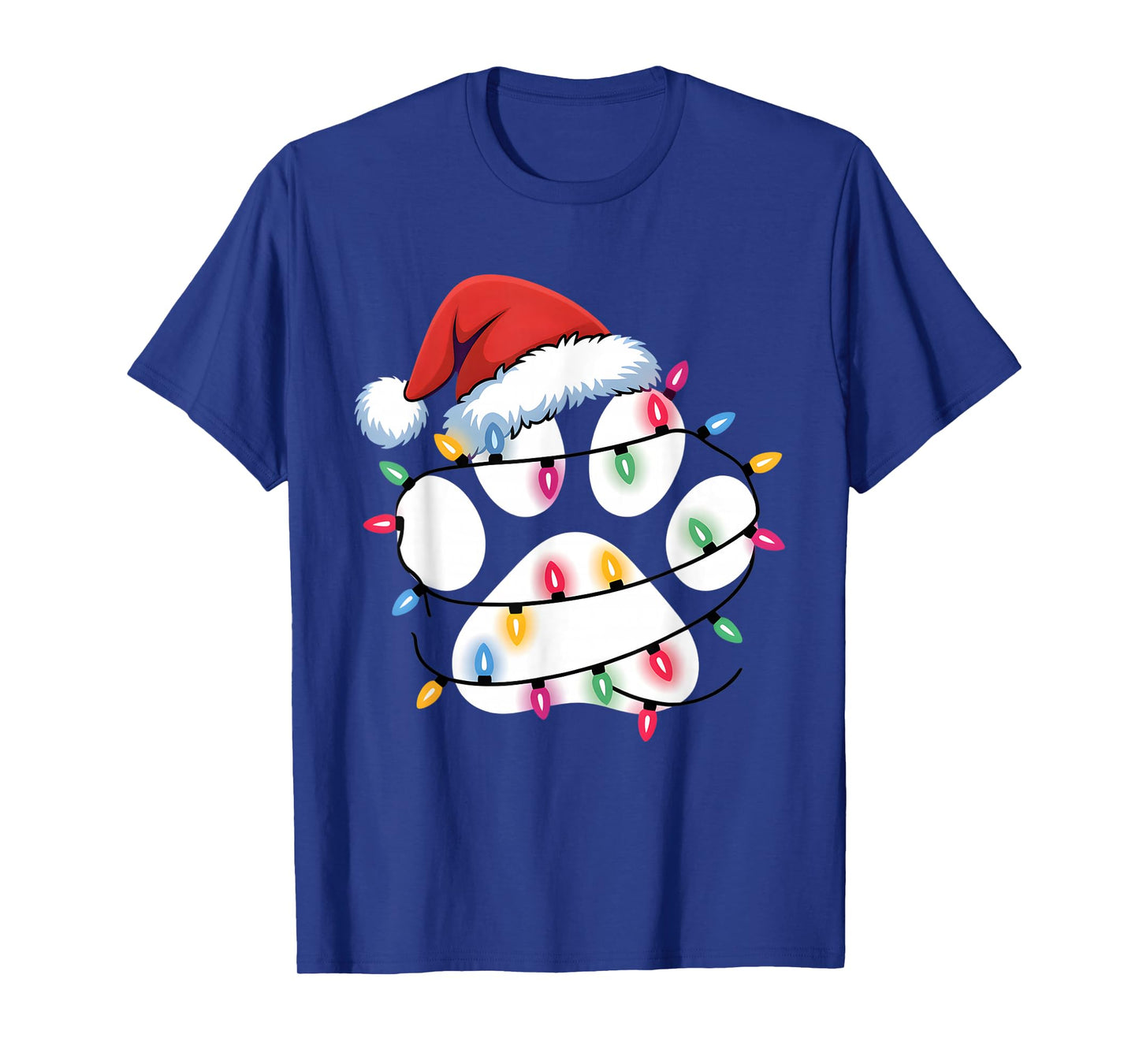 Dog Paw Print Christmas Funny Santa Puppy Women Men Girls T-Shirt
