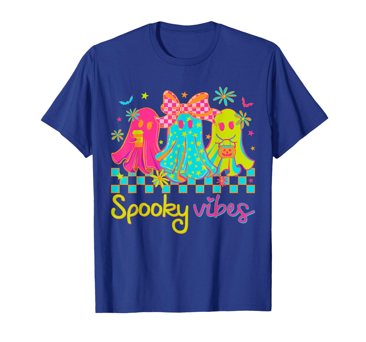 Spooky Vibes Halloween Coquette Floral Ghost Coffee Girl Kid T-Shirt