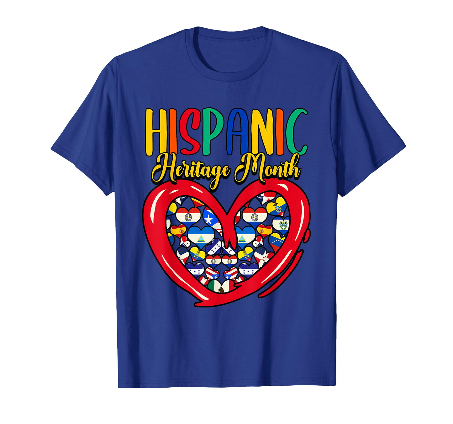 Hispanic Heritage Month All Countries Flags Heart T-Shirt
