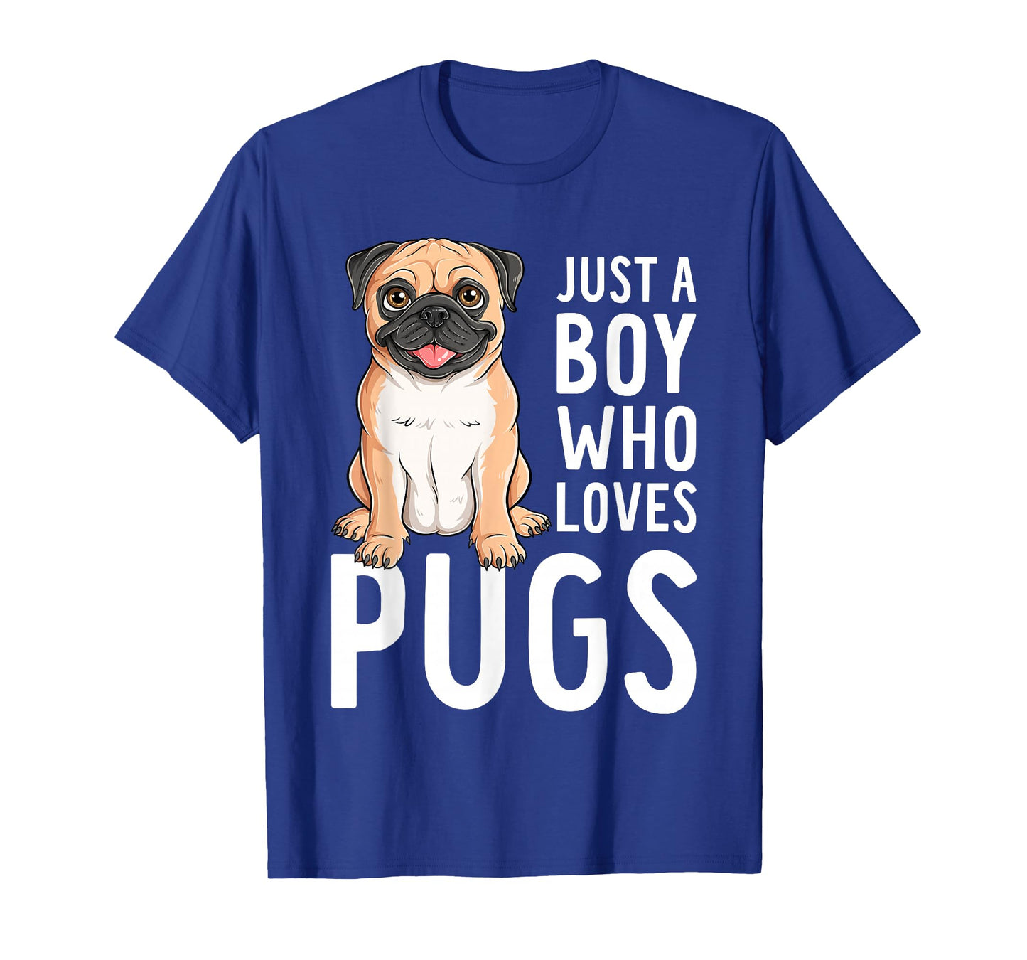 Just A Boy Who Loves Pugs Cool Pug Boys Kids T-Shirt