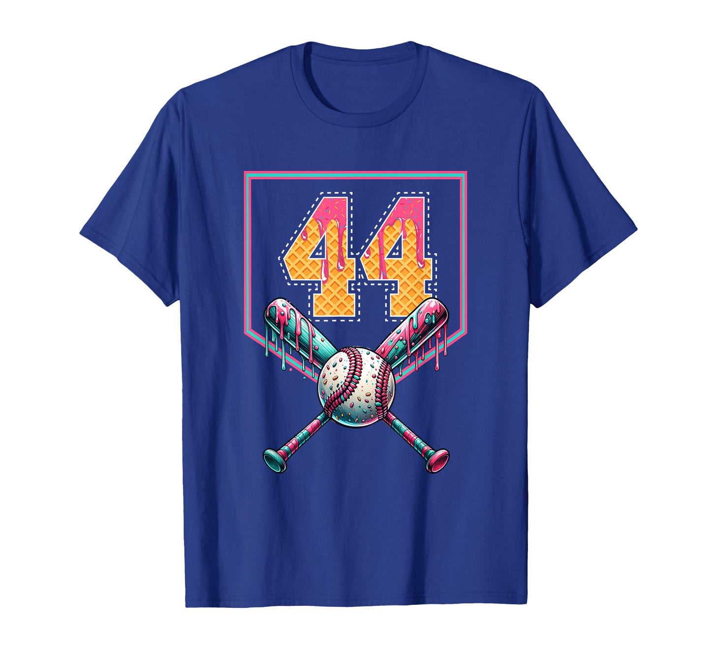 Baseball Drip Number 44 Player Or 44th Birthday T-Shirt