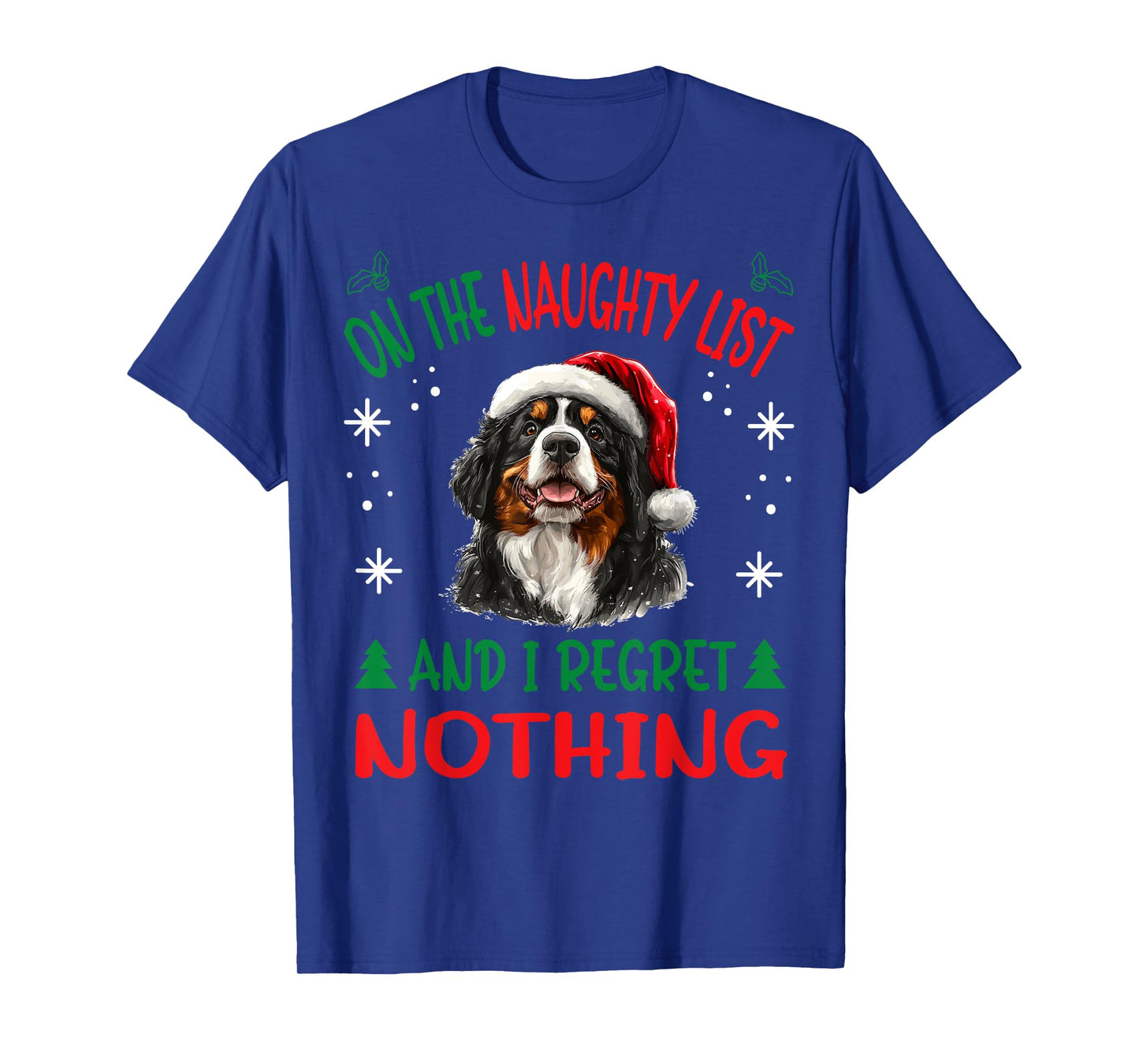 Bernese Mountain Christmas Dog Breed Designs Unisex-Adults, Kids T-Shirt - Black, Small - Short Sleeve - Christmas, Cute - Winter