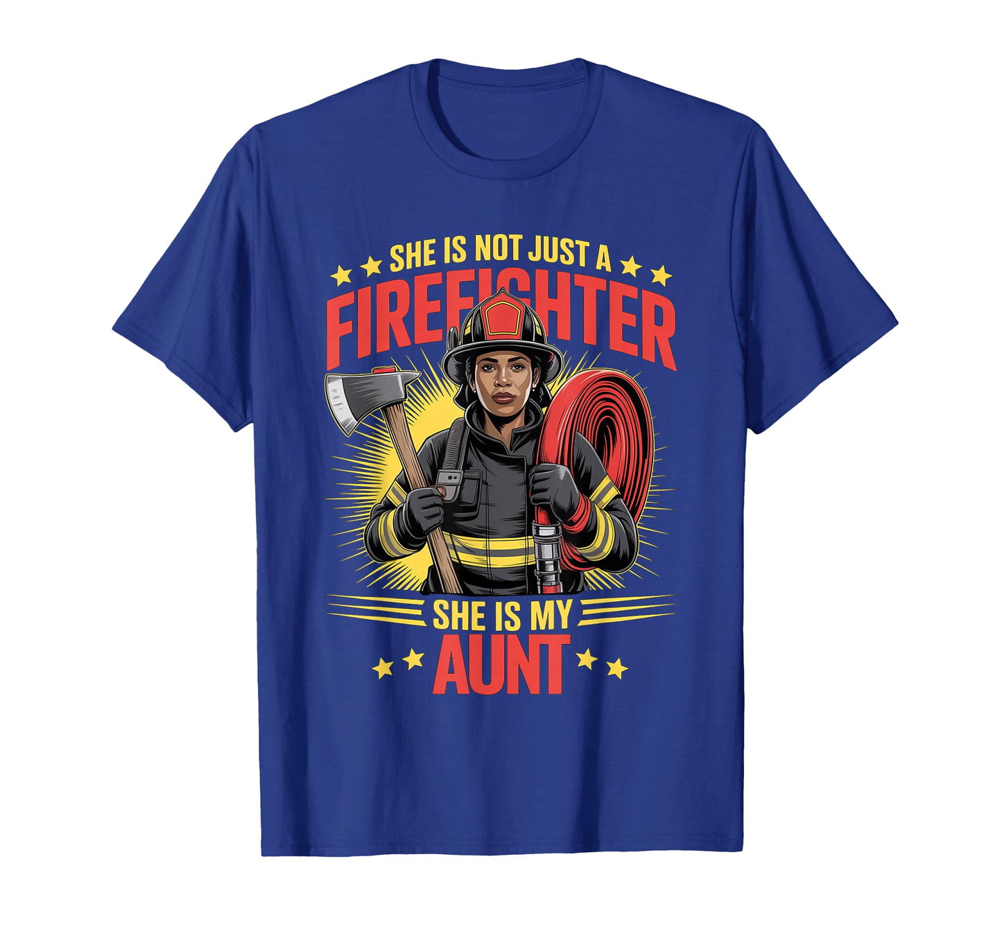 Black Woman Firefighter Aunt TiTi Auntie Black Graduation T-Shirt
