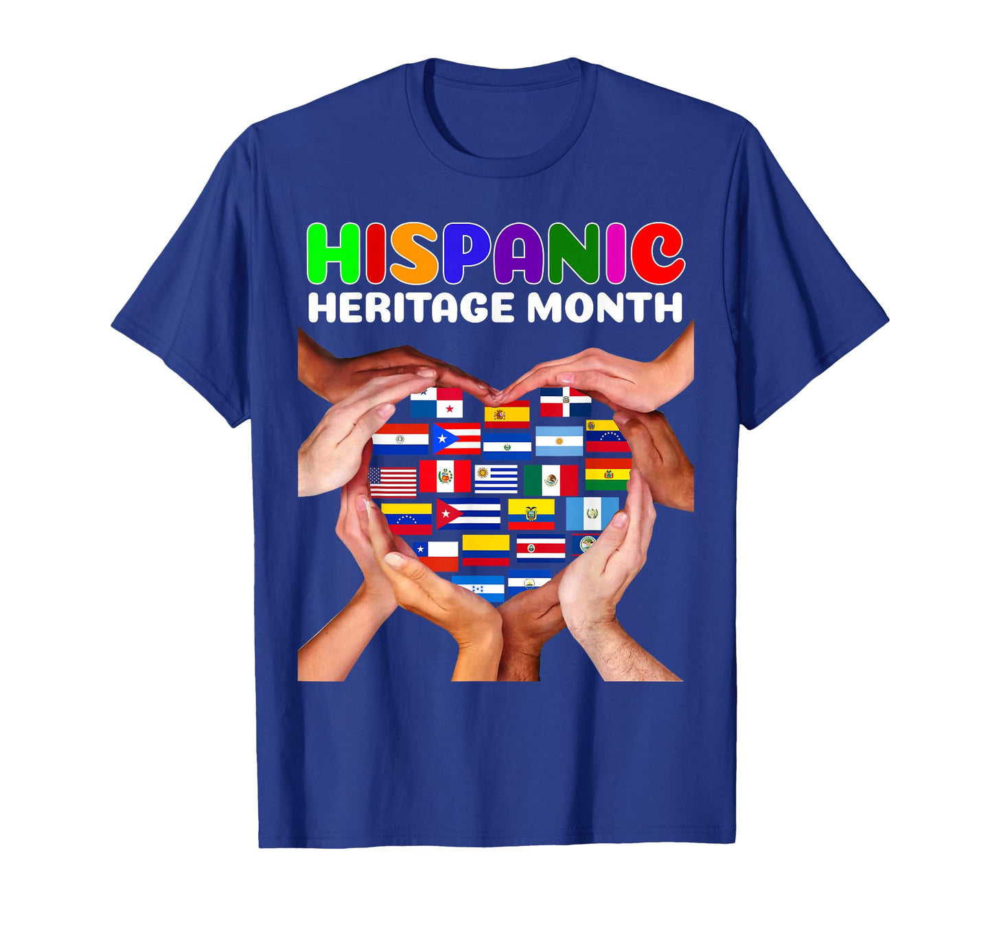 Hispanic Heritage Month All Countries Heart Hands T-Shirt