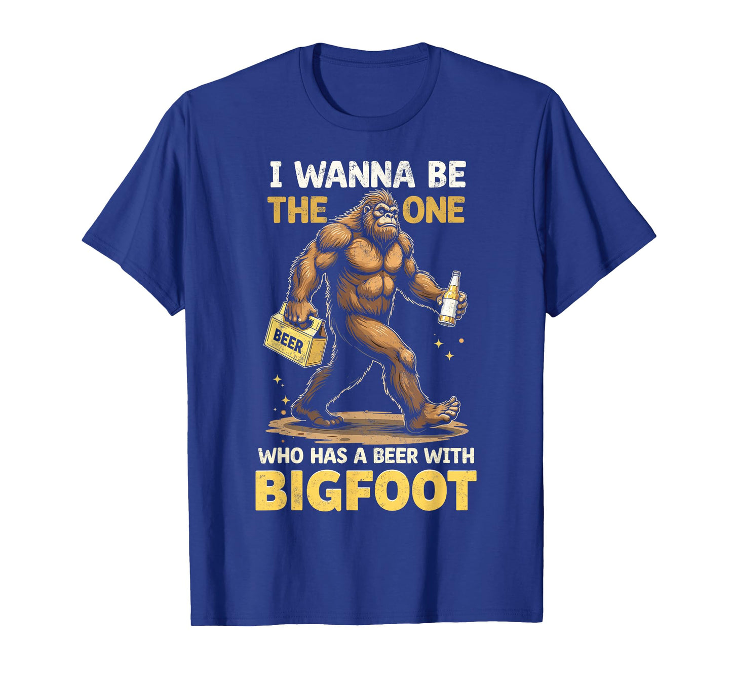 Funny Beer With Bigfoot Sasquatch Beer Lover Drinking Party T-Shirt