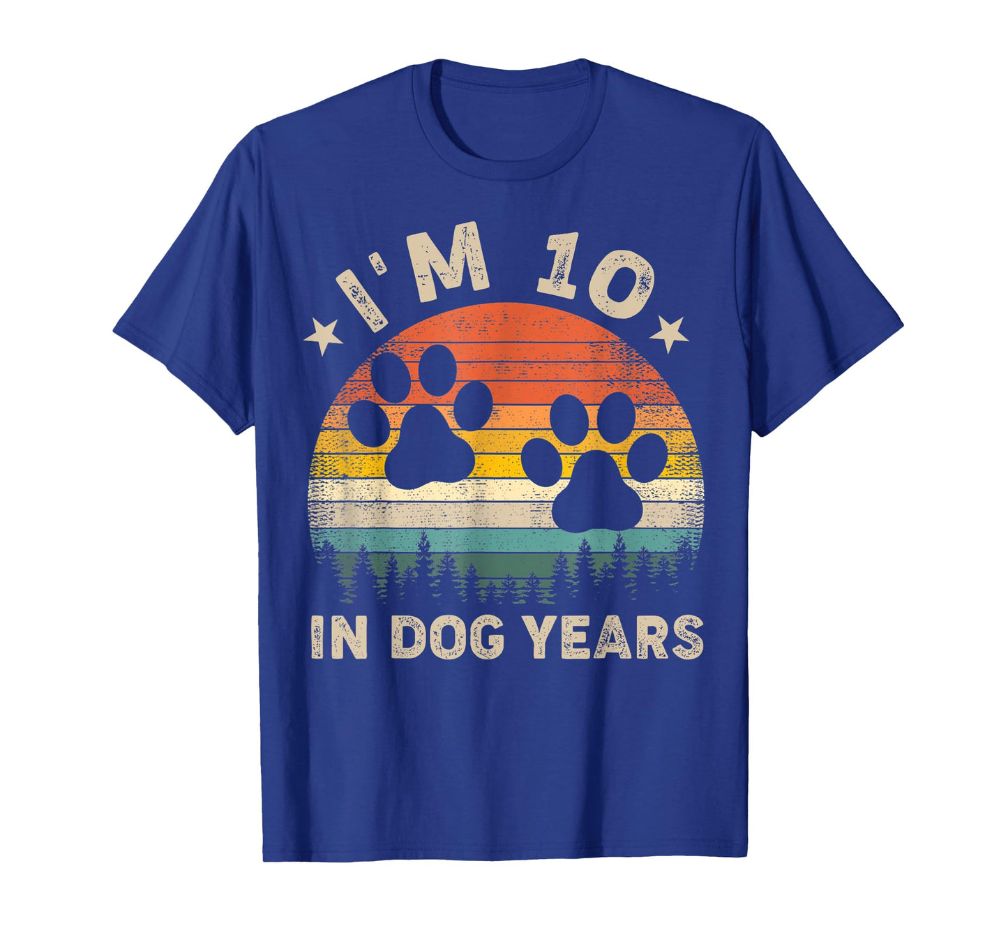 Funny 70th Birthday I'm 10 in Dog Years 70 Years Old Men T-Shirt
