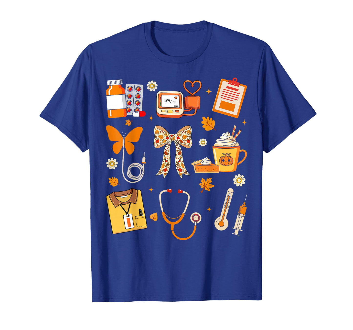 Fall Autumn Nurse Pumpkin Spice RN Heartbeat T-Shirt