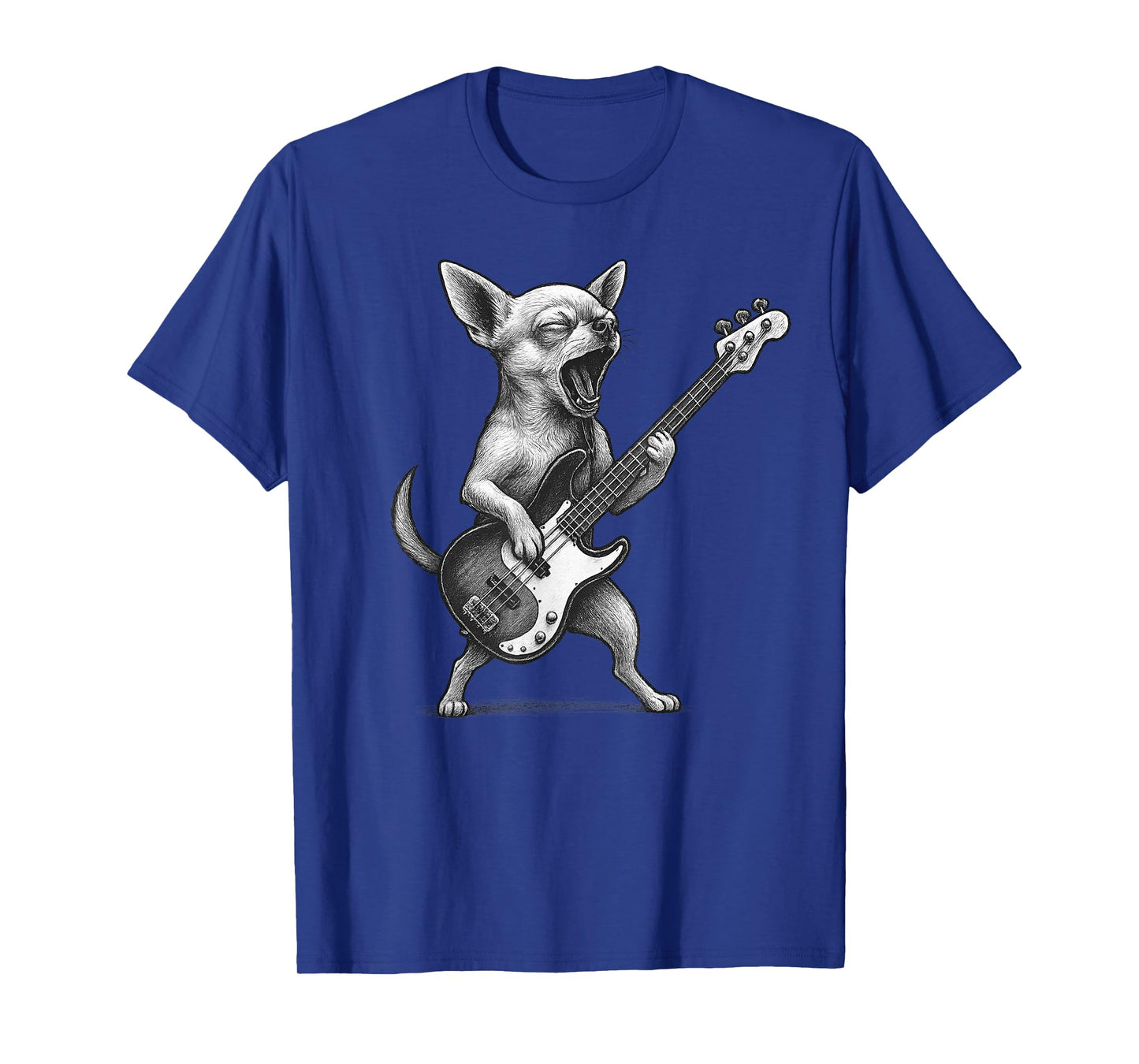 Chihuahua Playing Bass Guitar Rock Music Dog Lover T-Shirt