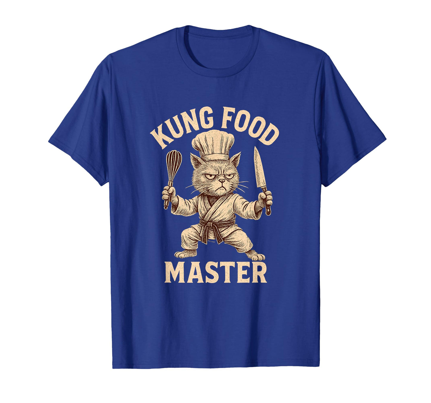 Kung Food Master Funny Cat Chef Martial Arts Cooking Foodies T-Shirt
