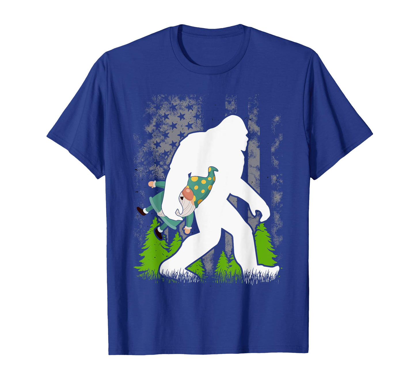 Bigfoot Carrying Gnome Funny Cute Sasquatch T-Shirt