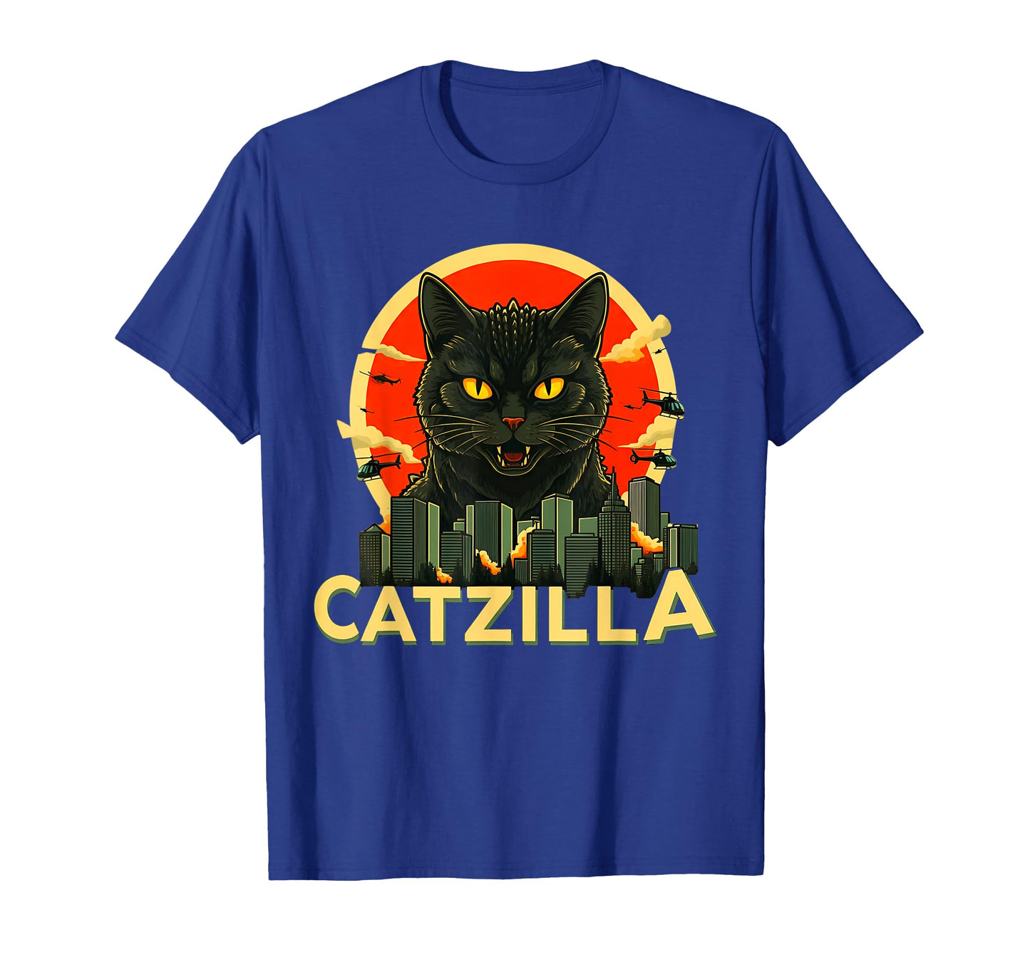 Catzilla Cat Japanese Art Funny Cat Gifts For Men Women Kids T-Shirt