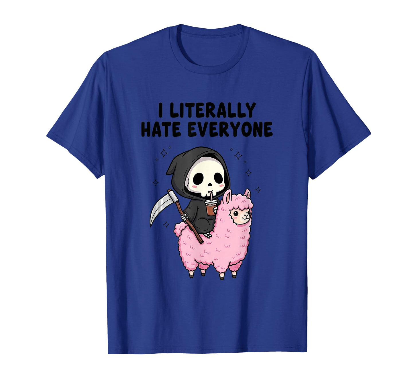 I Literally Hate Everyone Grim Reaper Llama T-Shirt