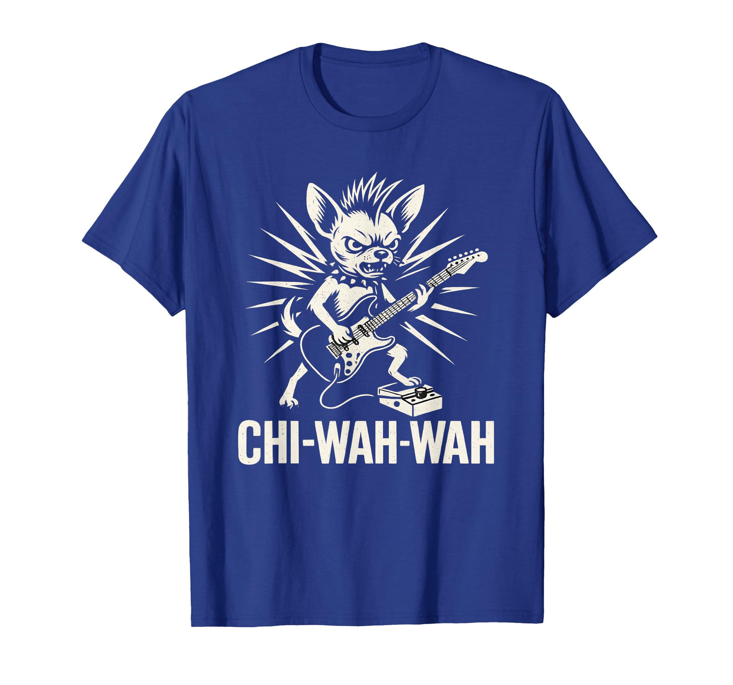 Chihuahua Dog Guitarist Wah Pedal Punk Rocker Music T-Shirt