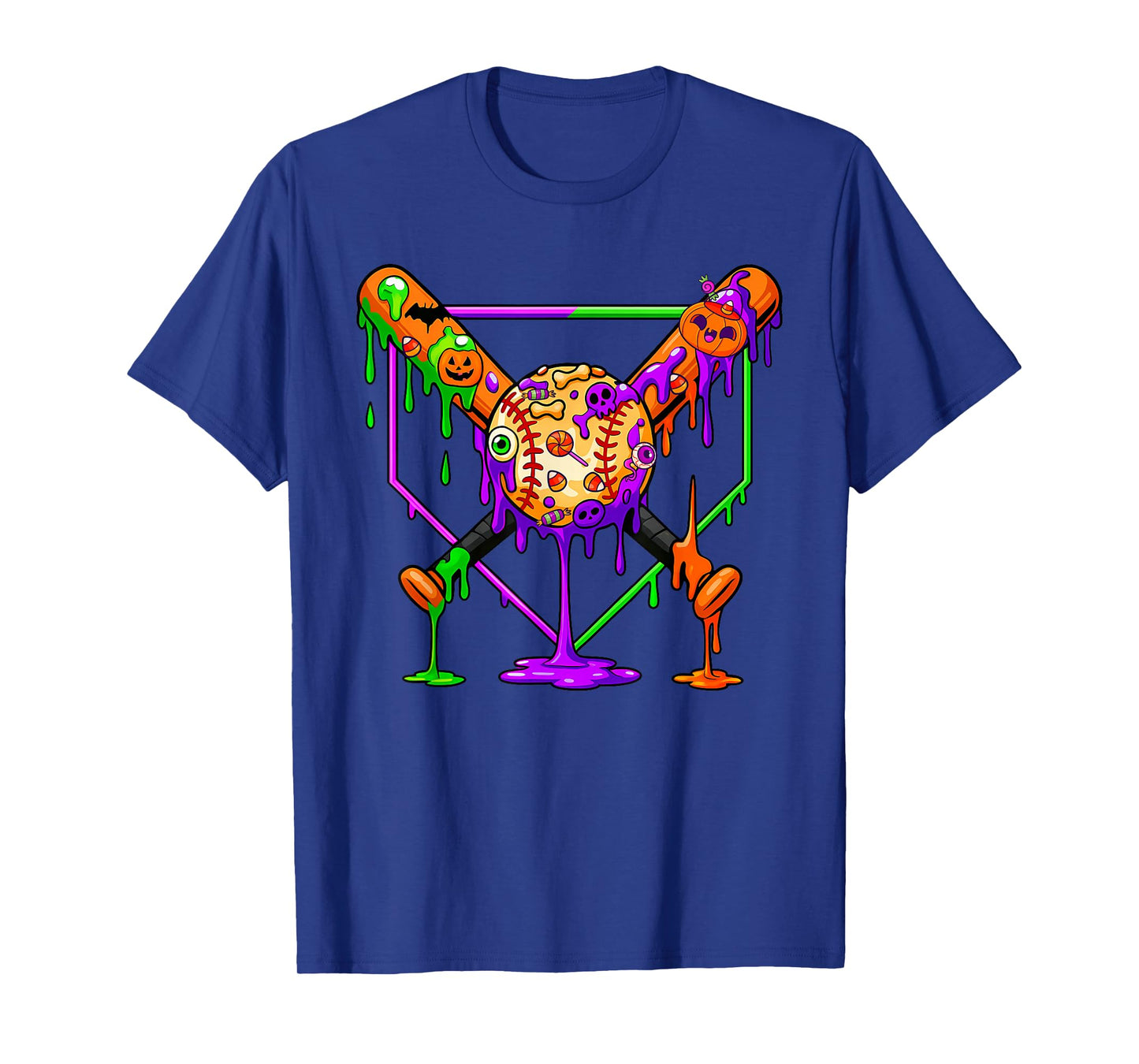Spooky Baseball Drip Ice Cream Halloween Youth Tee T-Shirt