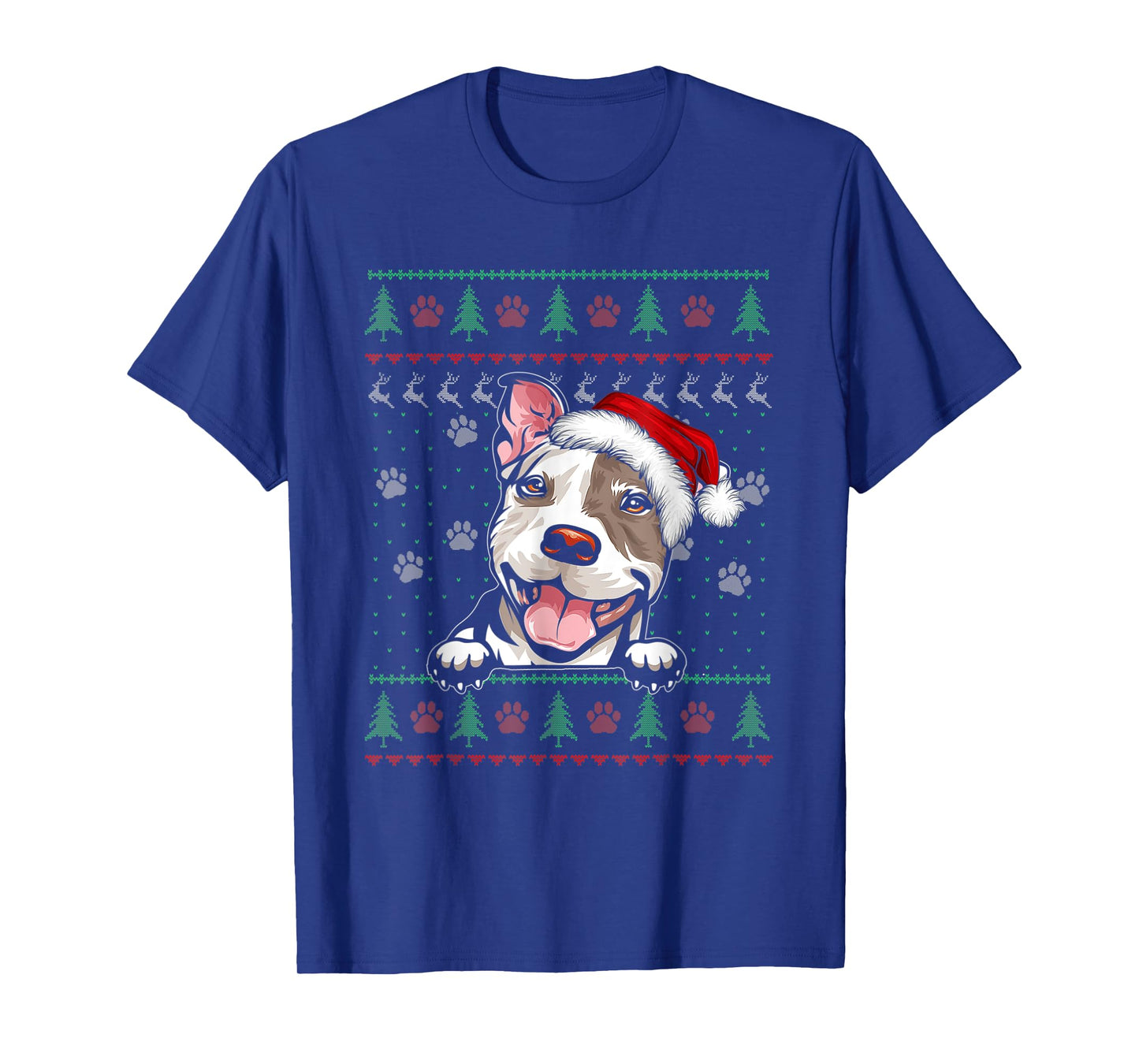 Pitbull Christmas Ugly Sweater Funny Pit Bull Lover Xmas T-Shirt