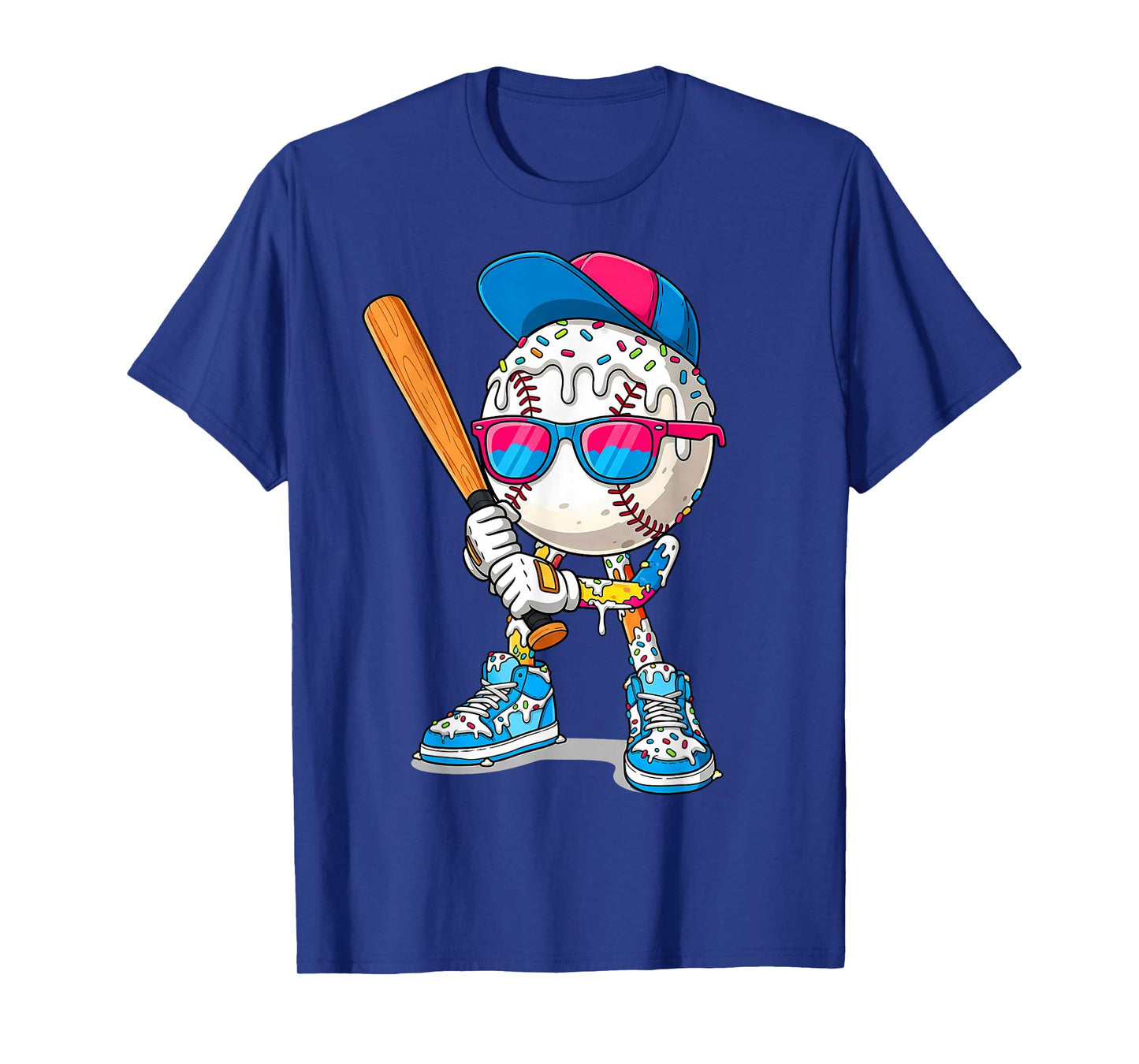 Funny Football Drip for Boys Kids Youth Dripping Ice Cream T-Shirt