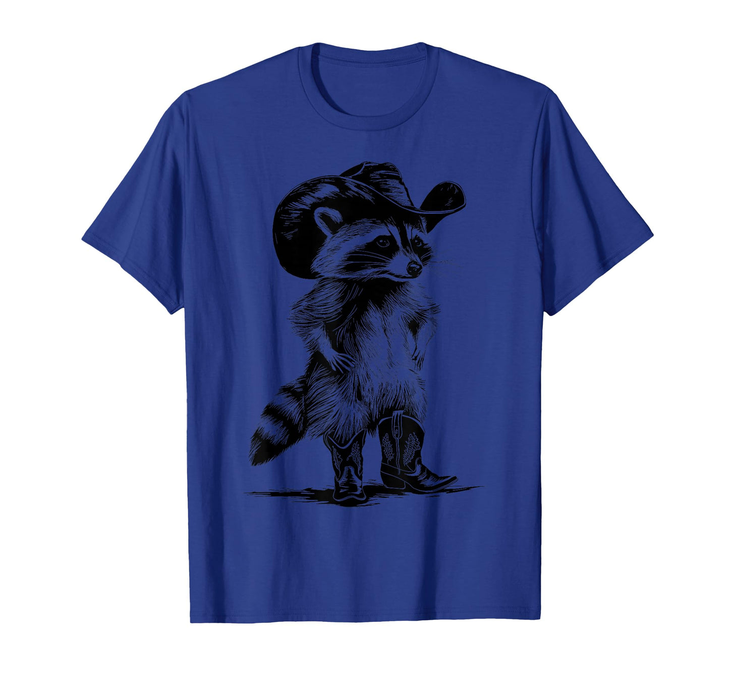 Funny Raccoon Lover Cowboy Cowgirl Western Howdy T-Shirt - Unisex-Adults & Kids - Grey - Small - Short Sleeve - Cotton - Classic Fit - Vintage Modern - Raccoon - Animals - Cartoon - T-Shirt