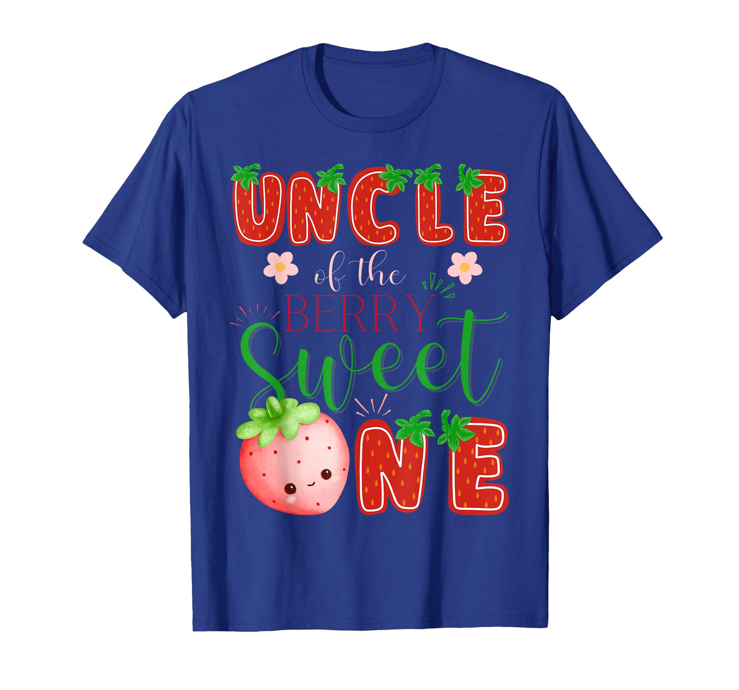 Uncle Of The Berry Sweet One 1St Birthday Strawberry T-Shirt