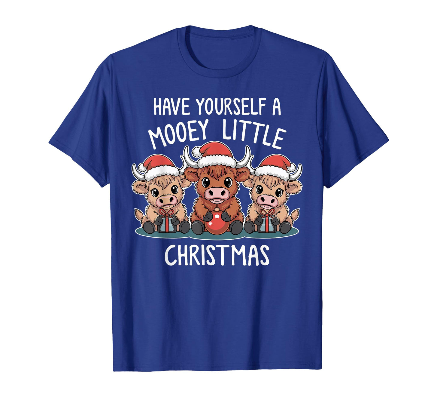 Have Yourself A Mooey Little Christmas Highland Cow Baby T-Shirt