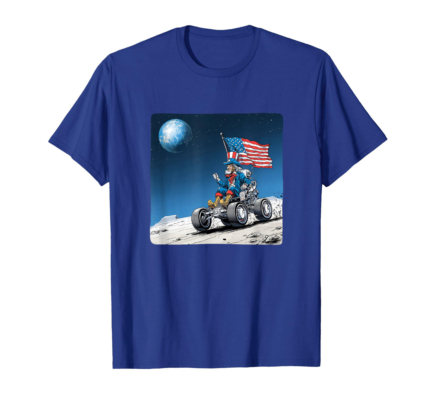 Moon Surface with America Vehicle Costume T-Shirt