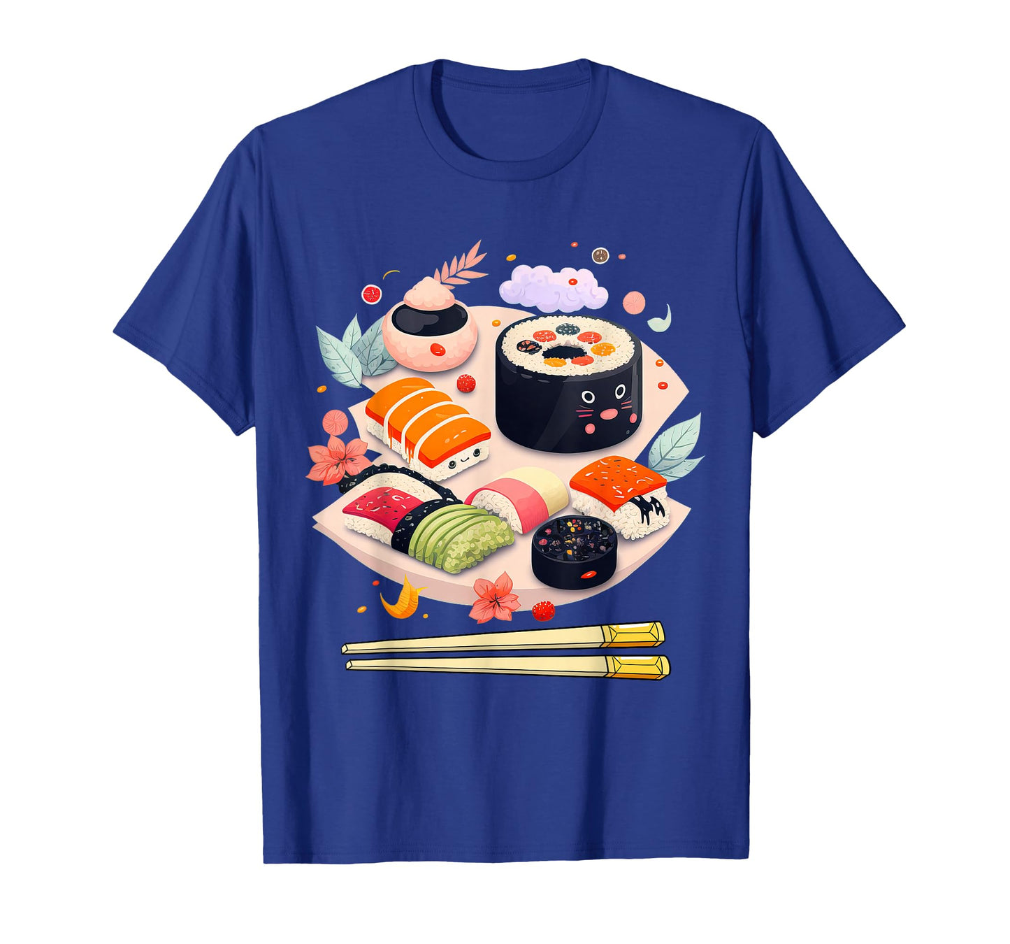 Happy Sushi Anime Kawaii Set Japanese Food Lover Otaku Manga T-Shirt