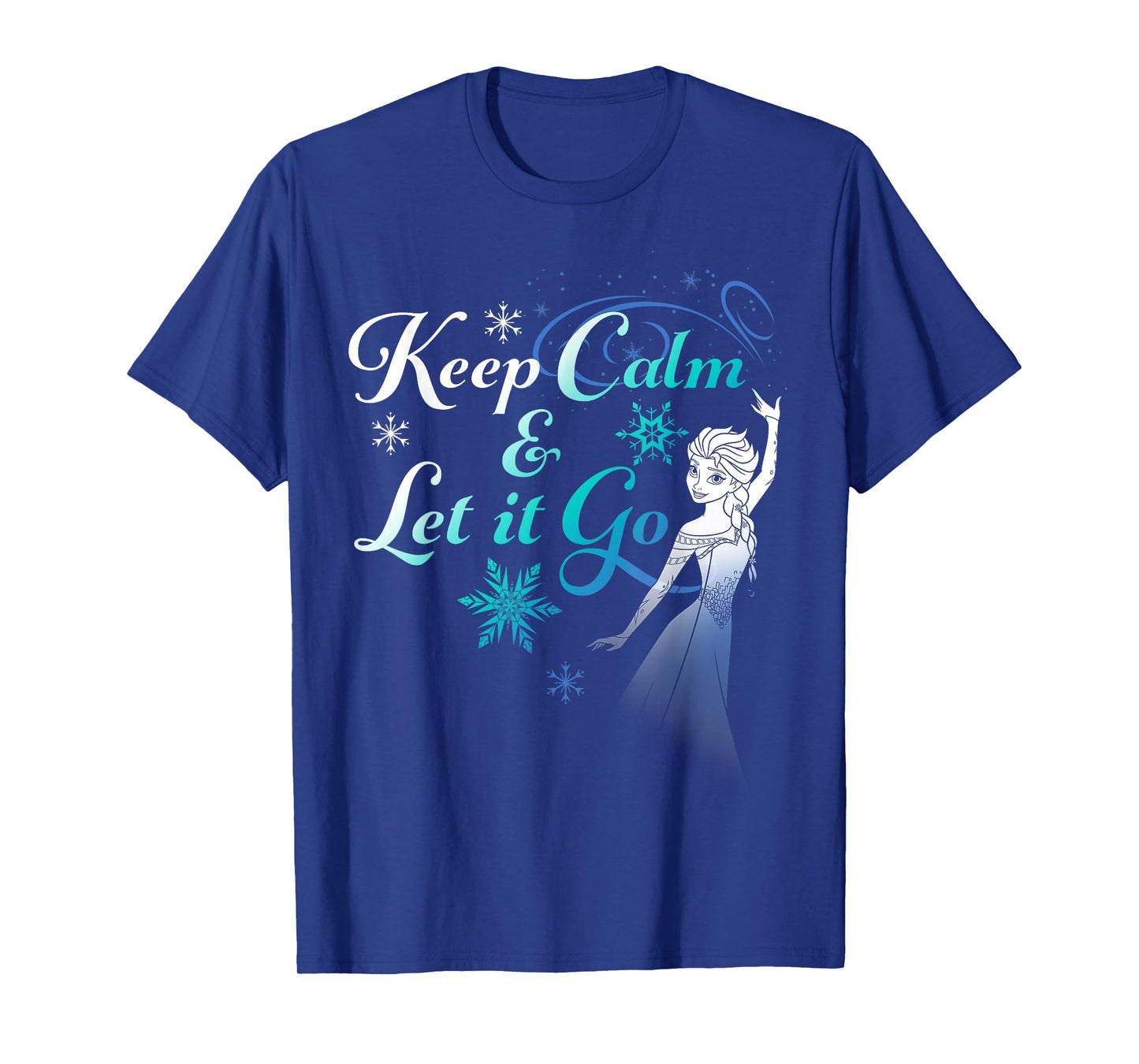 Disney Frozen Elsa Keep Calm & Let It Go Snowflake Portrait T-Shirt