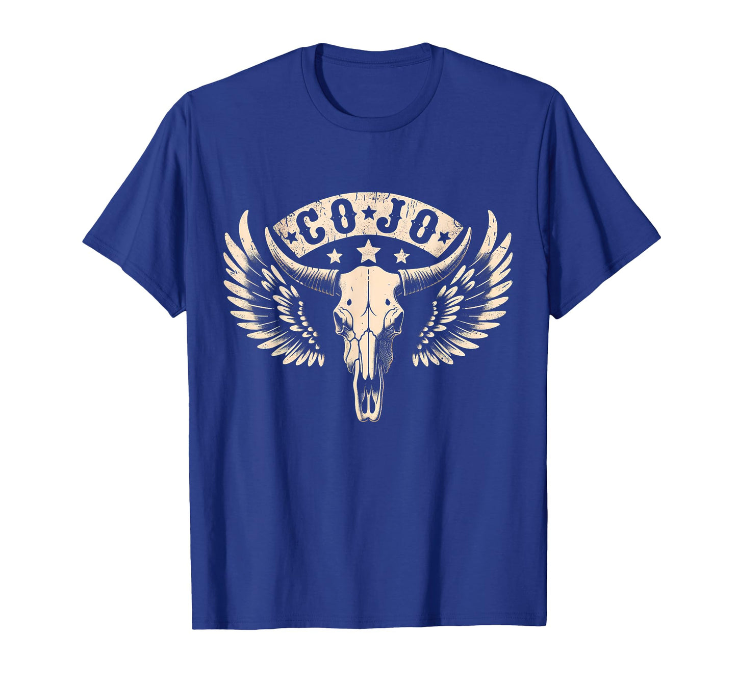Distressed Cojo Name & Bull-Skull Retro Country Music T-Shirt