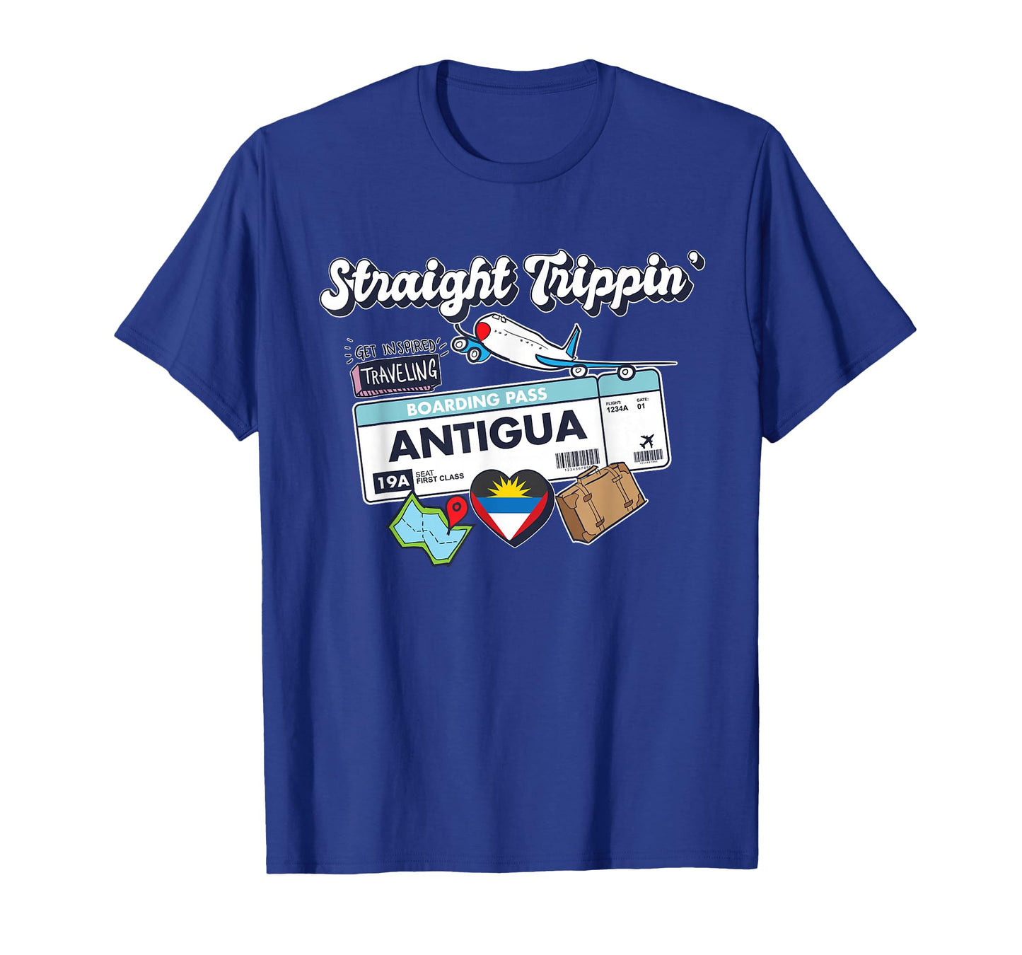 Straight Trippin' Antigua Vacation Tour Travel Trip Matching T-Shirt