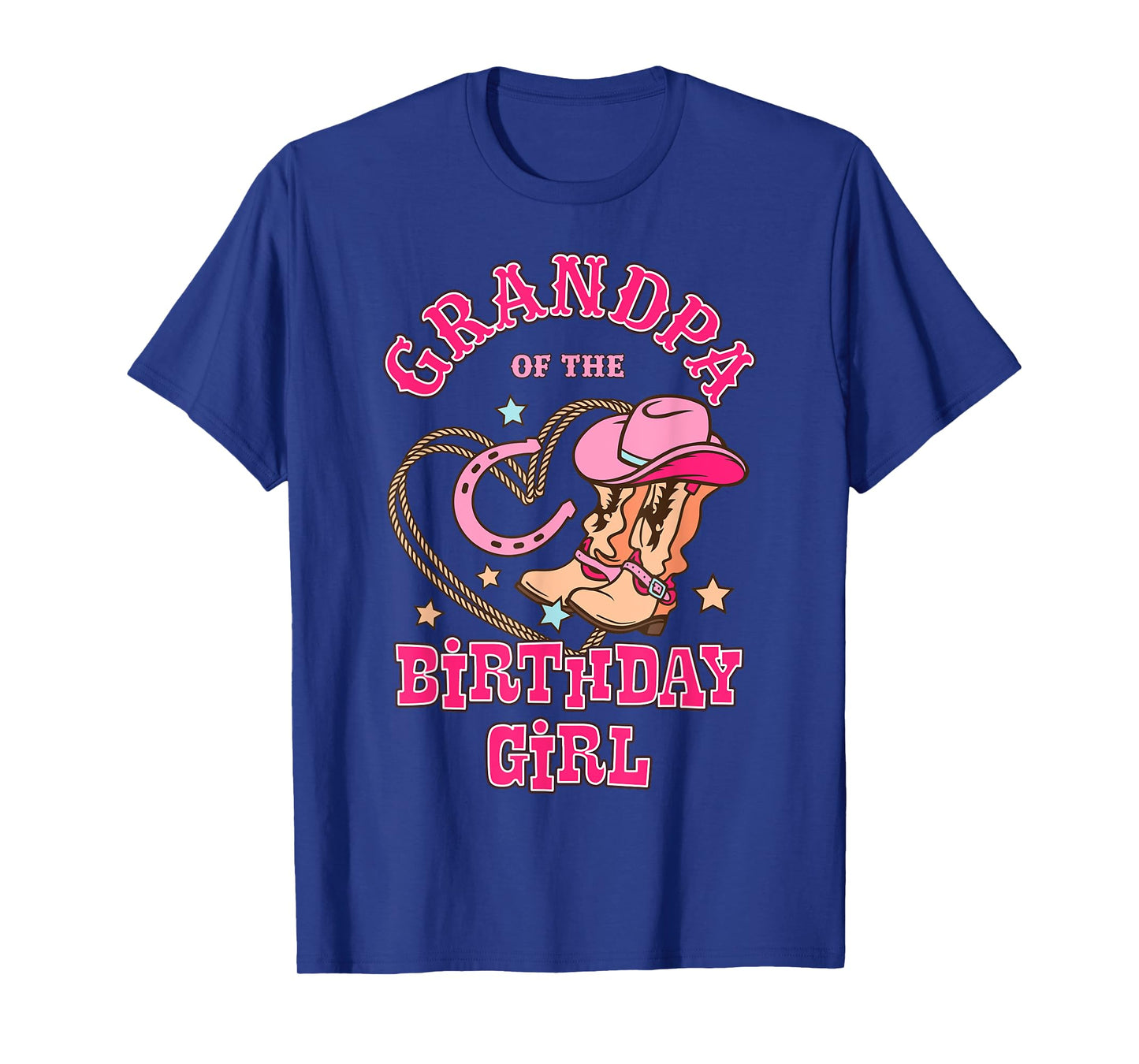 Grandpa Of the Birthday Girl Pink CowGirl Western Rodeo T-Shirt
